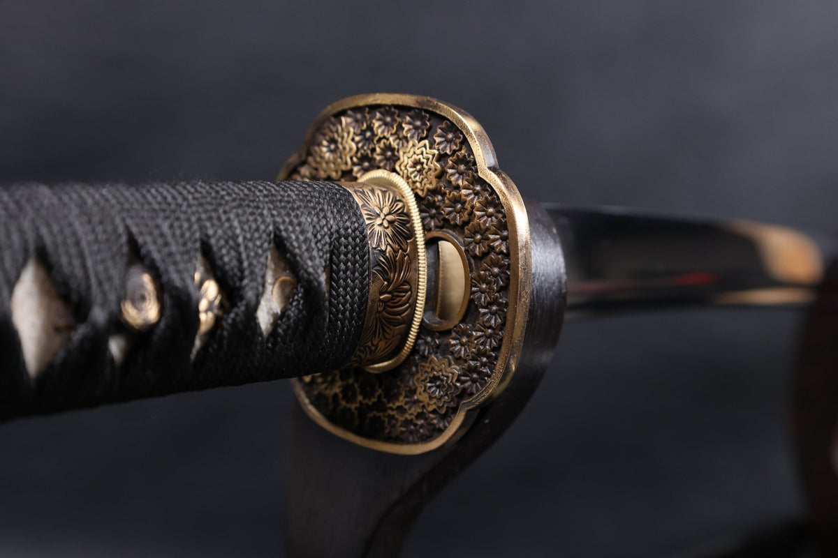 Katana Floral Eclipse Spring Steel Black Saya Genuine Rayskin | KSA Katana Katana For Sale 2026