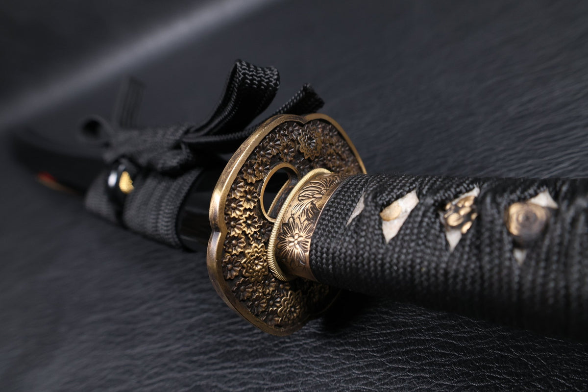 Katana Floral Eclipse Spring Steel Black Saya Genuine Rayskin | KSA Katana Katana For Sale 2026