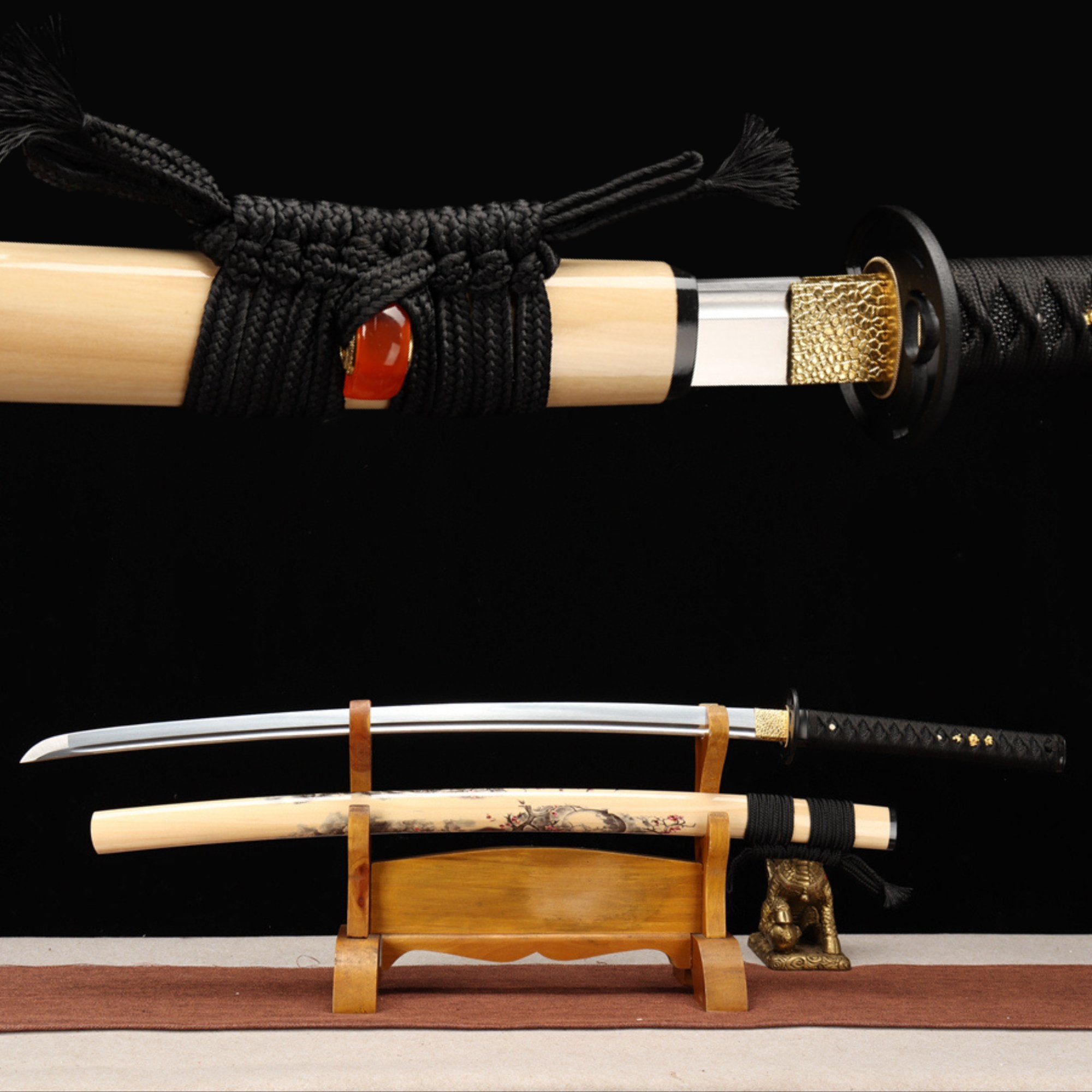 Katana Horrors Spring Steel Yellow Rose Saya 黑妖 | KatanaSwordArt Katana For Sale 2025