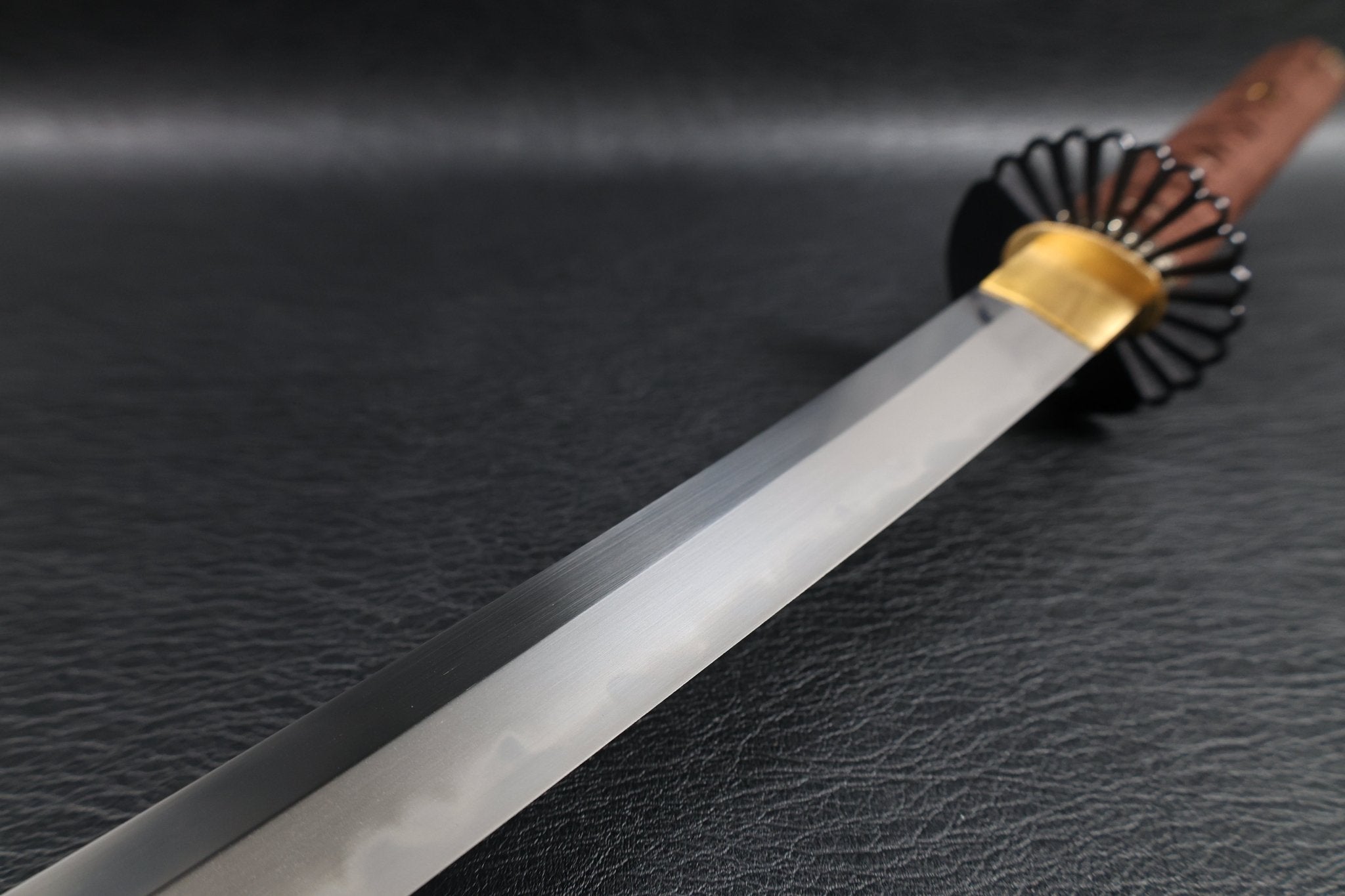 Katana AutumnDrift T10 Clay Tempered Blade with Brown Ishime Saya | KSA Huo | KSA Katana For Sale 2026