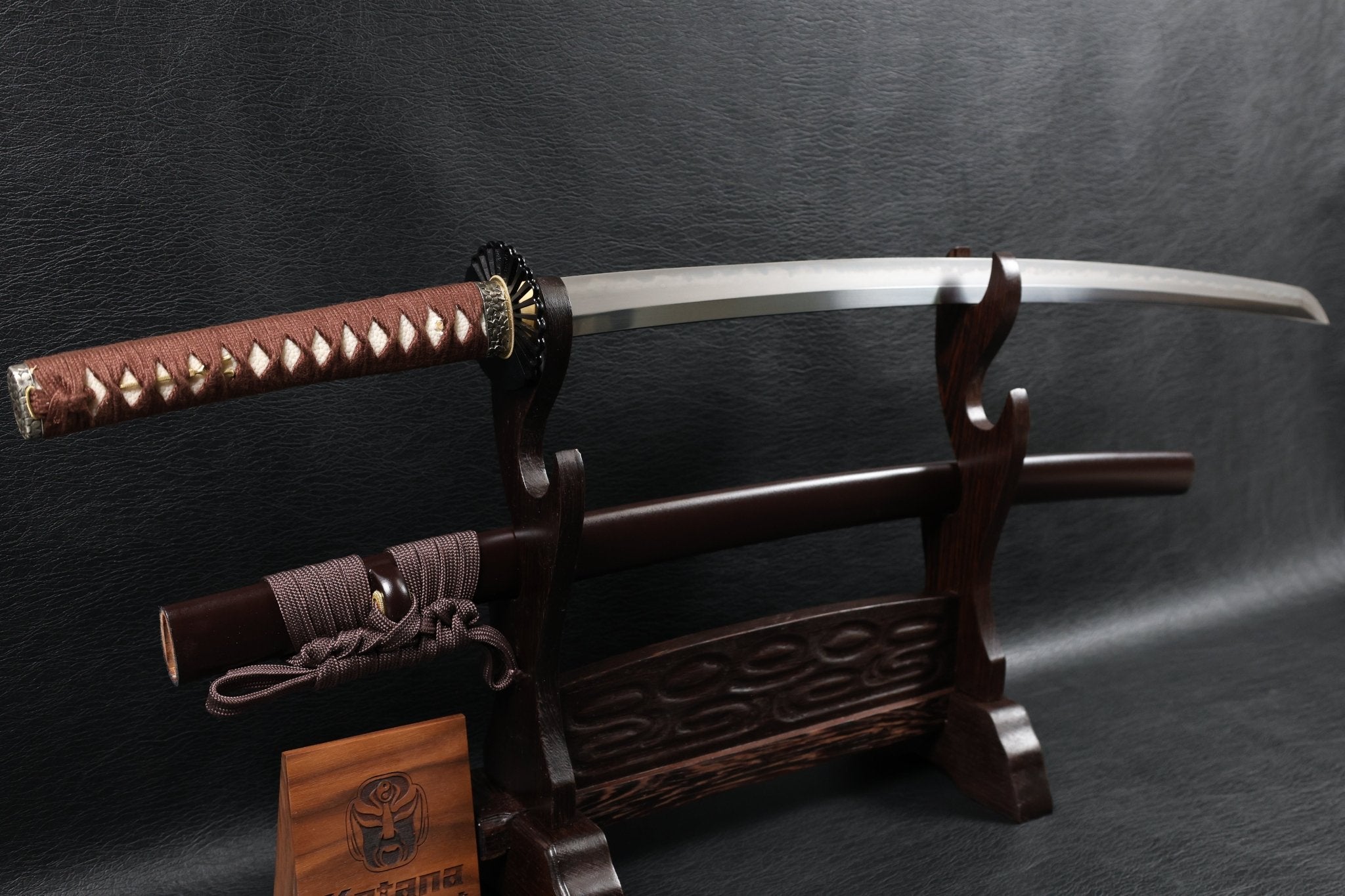 Katana AutumnDrift T10 Clay Tempered Blade with Brown Ishime Saya | KSA Huo | KSA Katana For Sale 2026