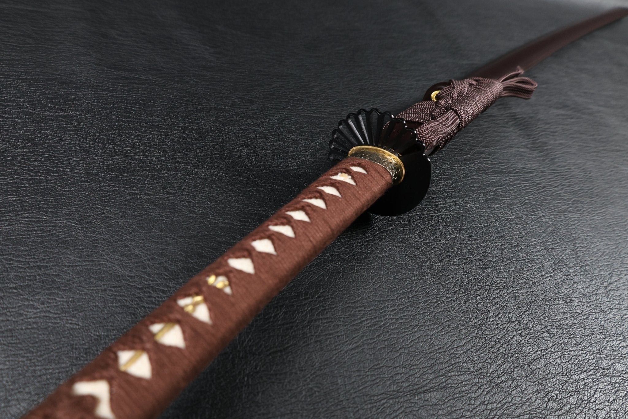 Katana AutumnDrift T10 Clay Tempered Blade with Brown Ishime Saya | KSA Huo | KSA Katana For Sale 2026