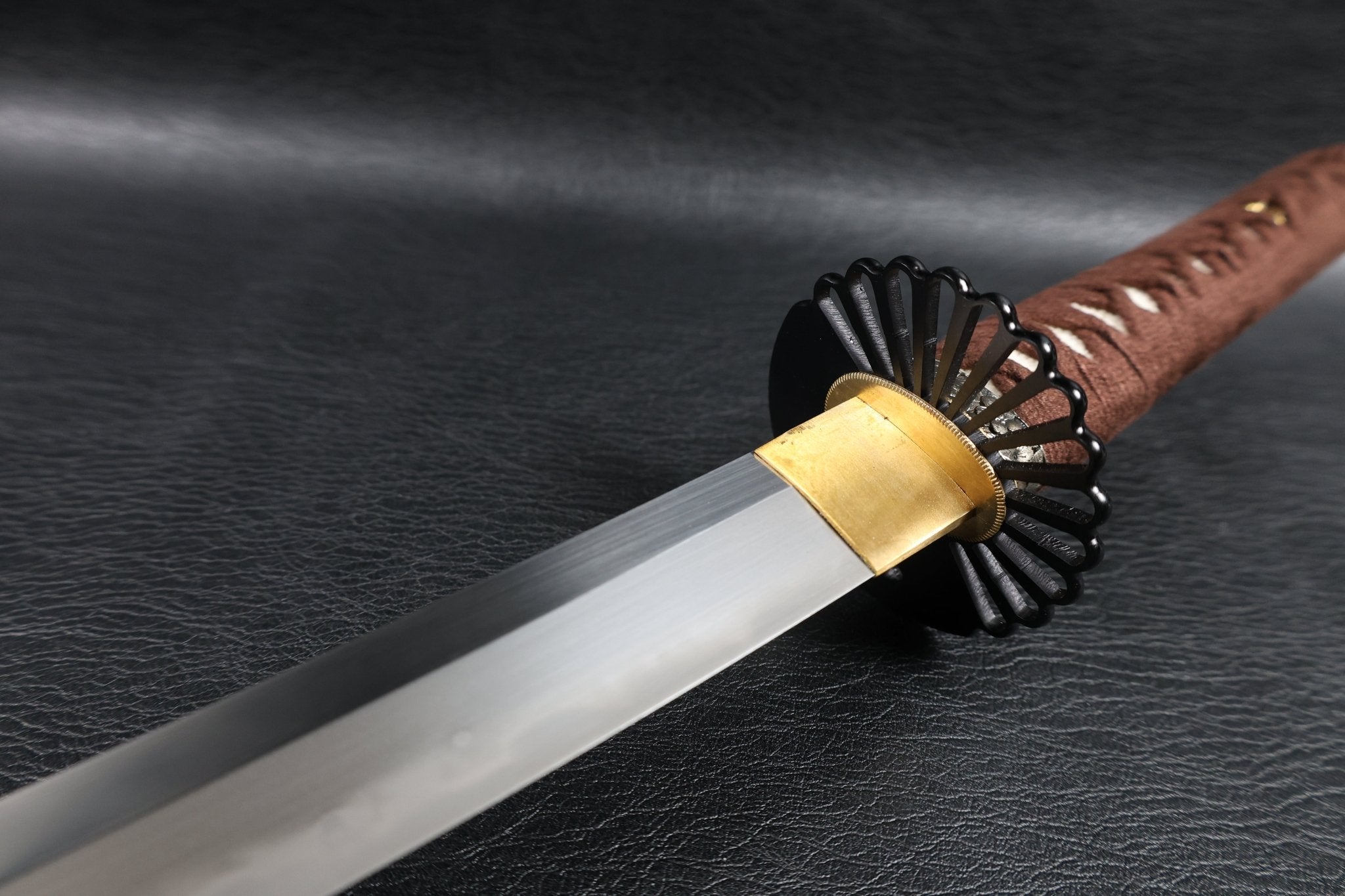 Katana AutumnDrift T10 Clay Tempered Blade with Brown Ishime Saya | KSA Huo | KSA Katana For Sale 2026