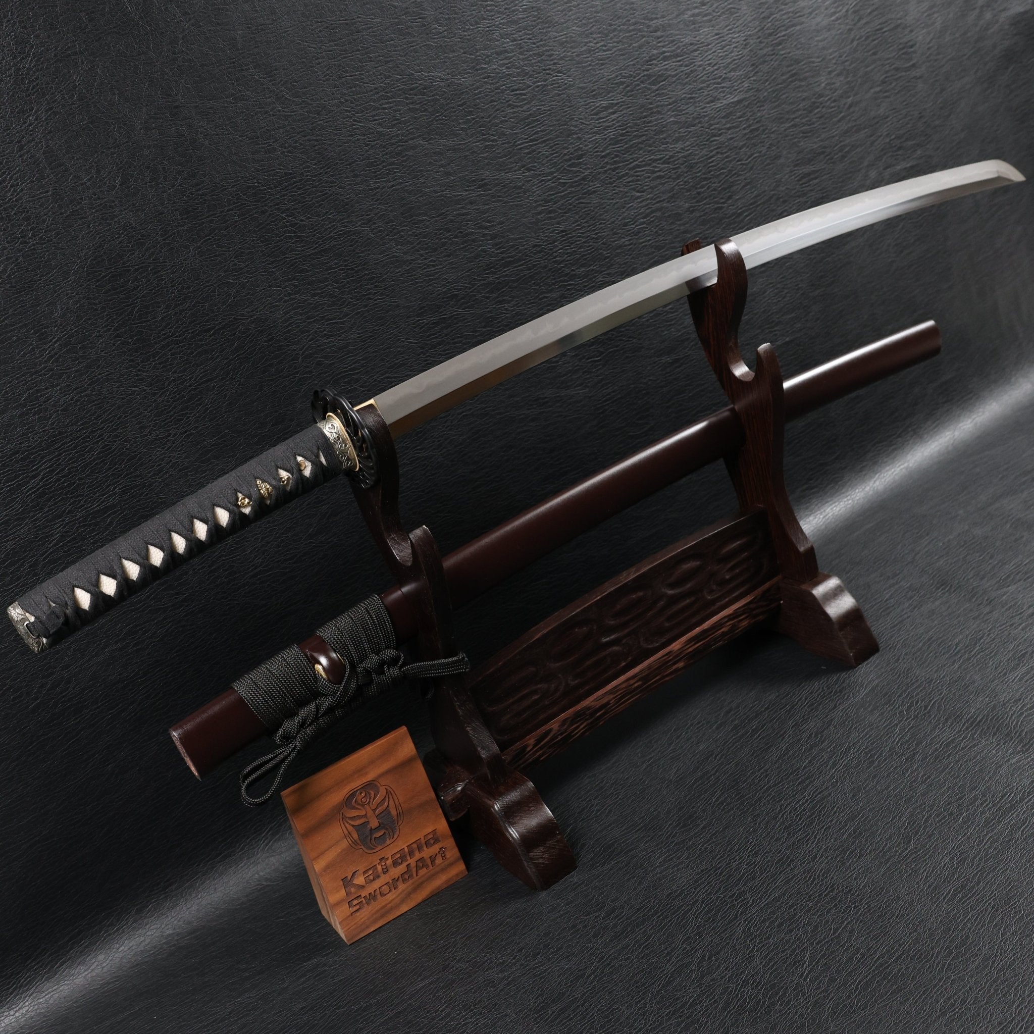 Katana Huo Series CraneFlow T10 Clay Tempered Blade with Brown Ishime Saya | KatanaSwordArt Katana For Sale 2025