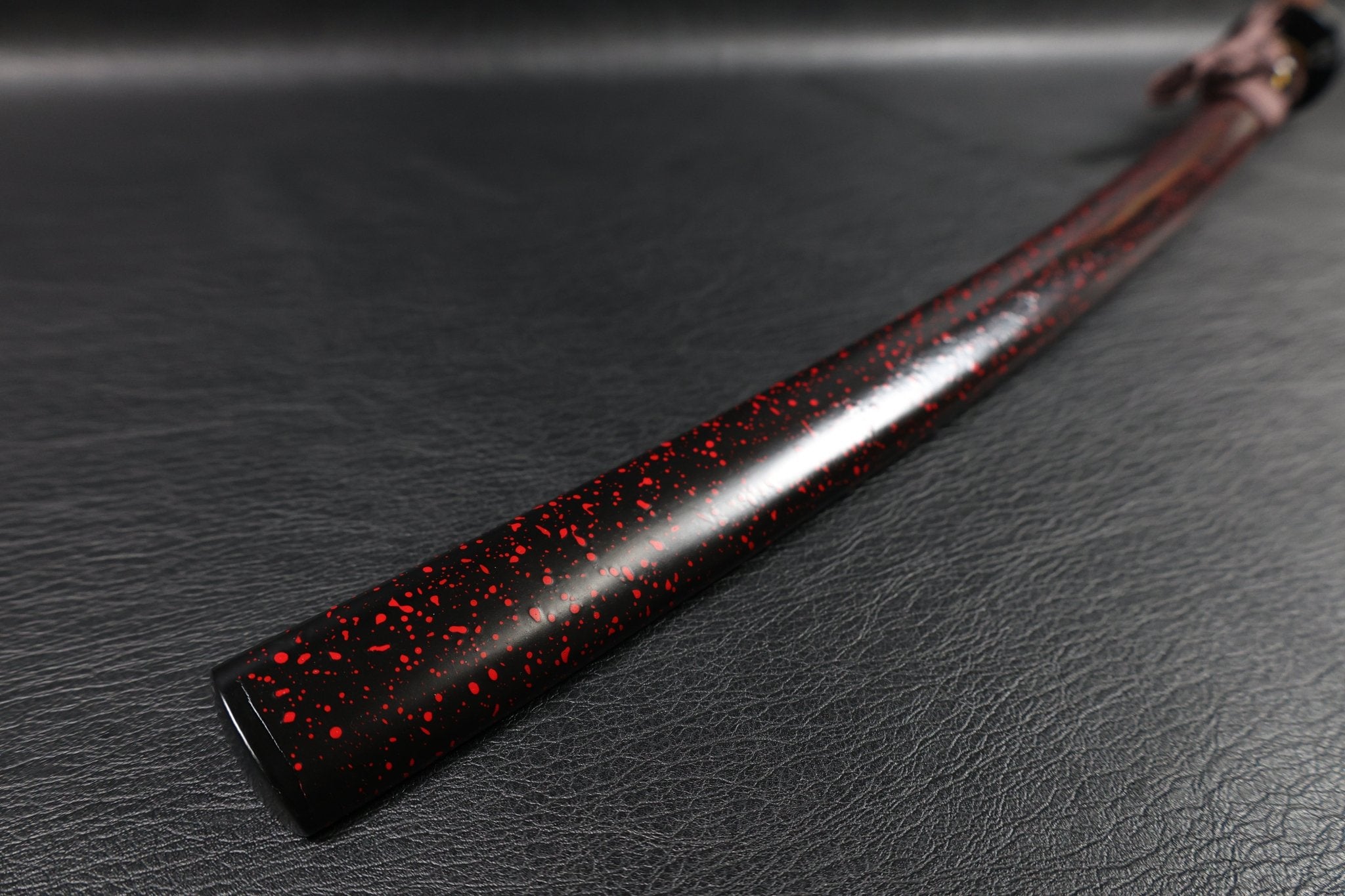 Katana DarkVine T10 Clay Tempered Blade with Black Red Speckled Saya | KSA Huo | KSA Katana For Sale 2026