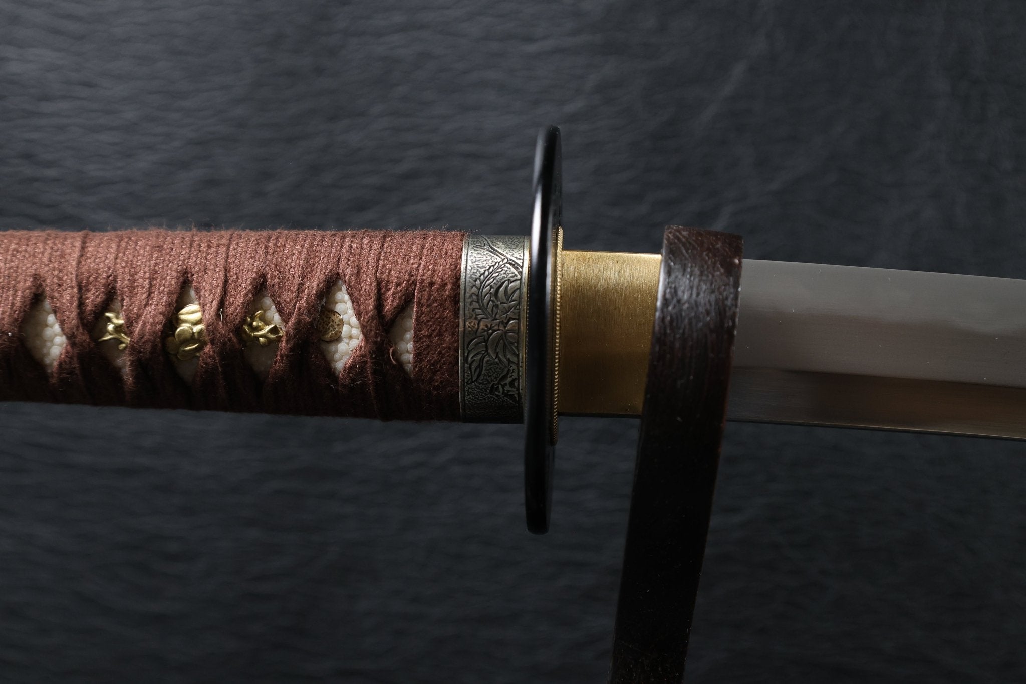 Katana DarkVine T10 Clay Tempered Blade with Black Red Speckled Saya | KSA Huo | KSA Katana For Sale 2026