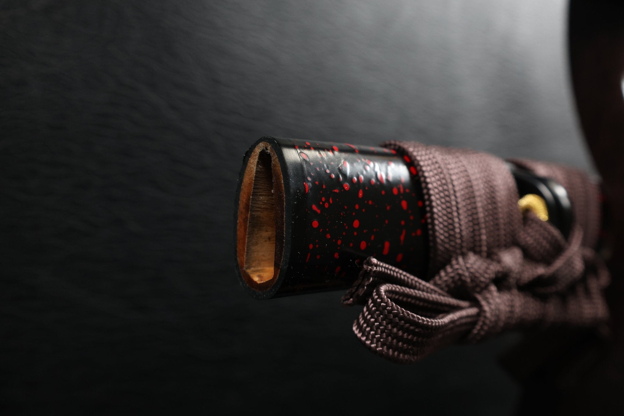 Katana DarkVine T10 Clay Tempered Blade with Black Red Speckled Saya | KSA Huo | KSA Katana For Sale 2026
