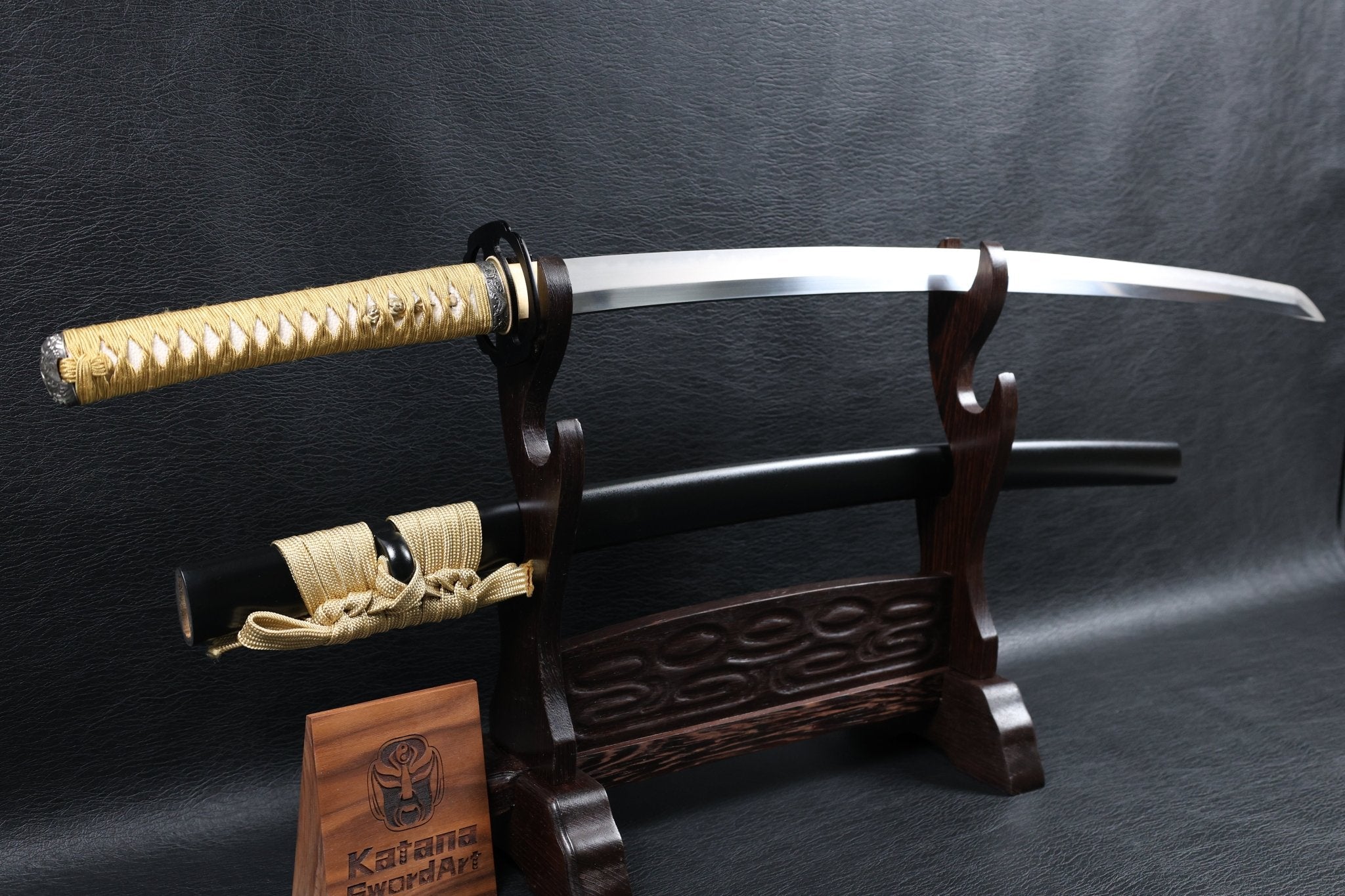 Katana Huo Series DragonCurrent T10 Clay Tempered Blade with Black Ishime Saya | KatanaSwordArt Katana For Sale 2025