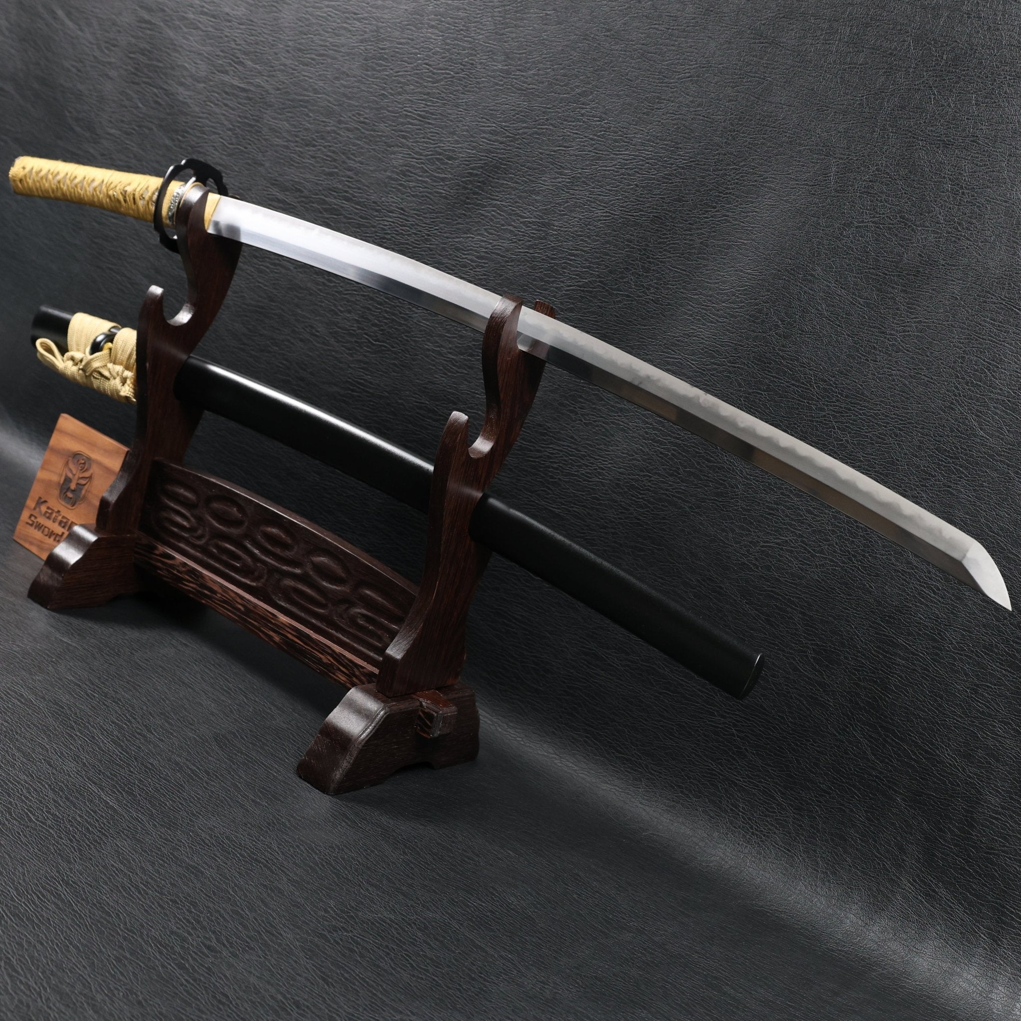 Katana DragonCurrent T10 Clay Tempered Blade with Black Ishime Saya | KSA Huo | KatanaSwordArt Katana For Sale 2026