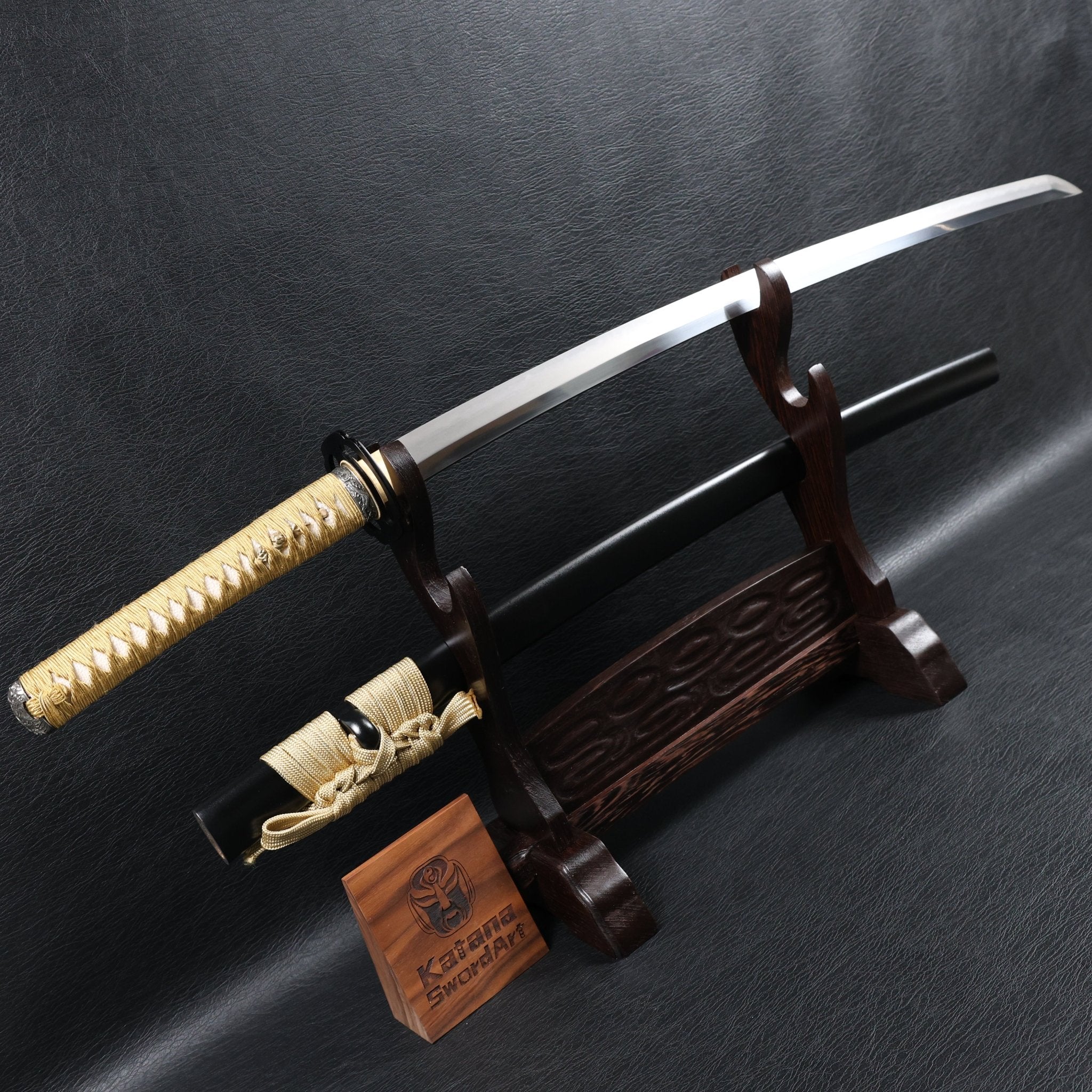 Katana Huo Series DragonCurrent T10 Clay Tempered Blade with Black Ishime Saya | KatanaSwordArt Katana For Sale 2025