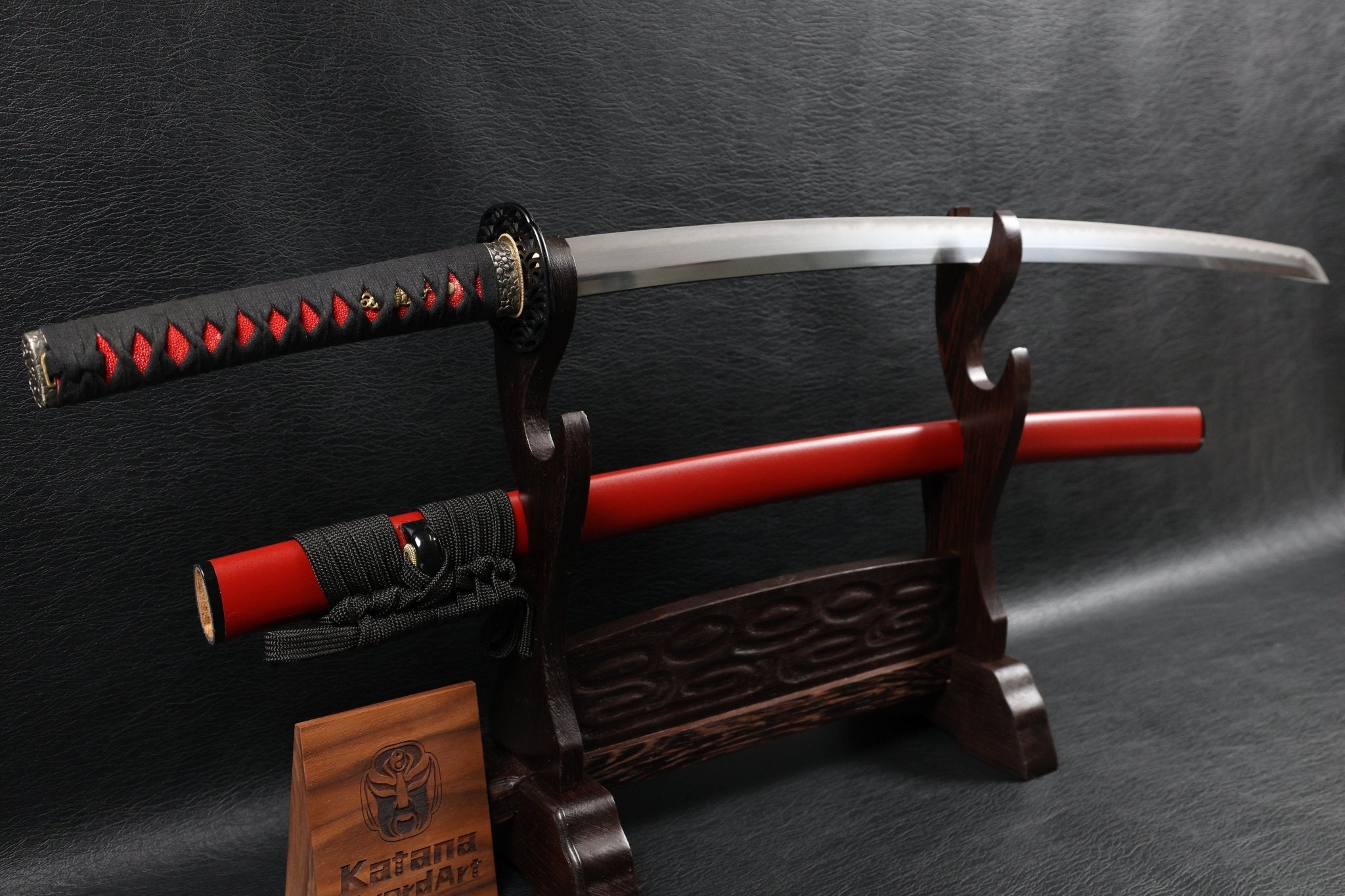 Katana ScarletBloom T10 Clay Tempered Blade with Red Ishime Saya | KSA Huo | KSA Katana For Sale 2026