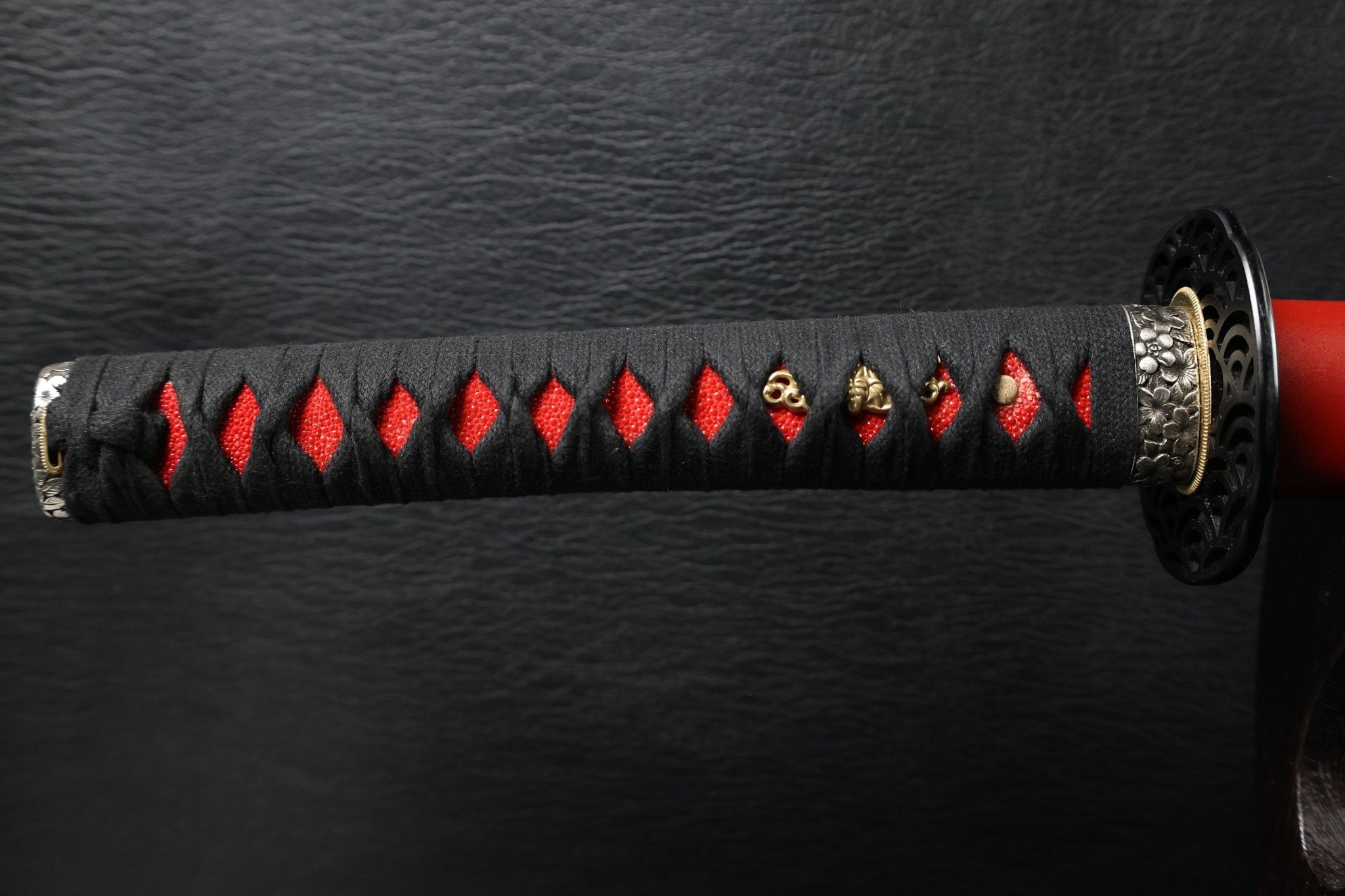 Katana ScarletBloom T10 Clay Tempered Blade with Red Ishime Saya | KSA Huo | KSA Katana For Sale 2026