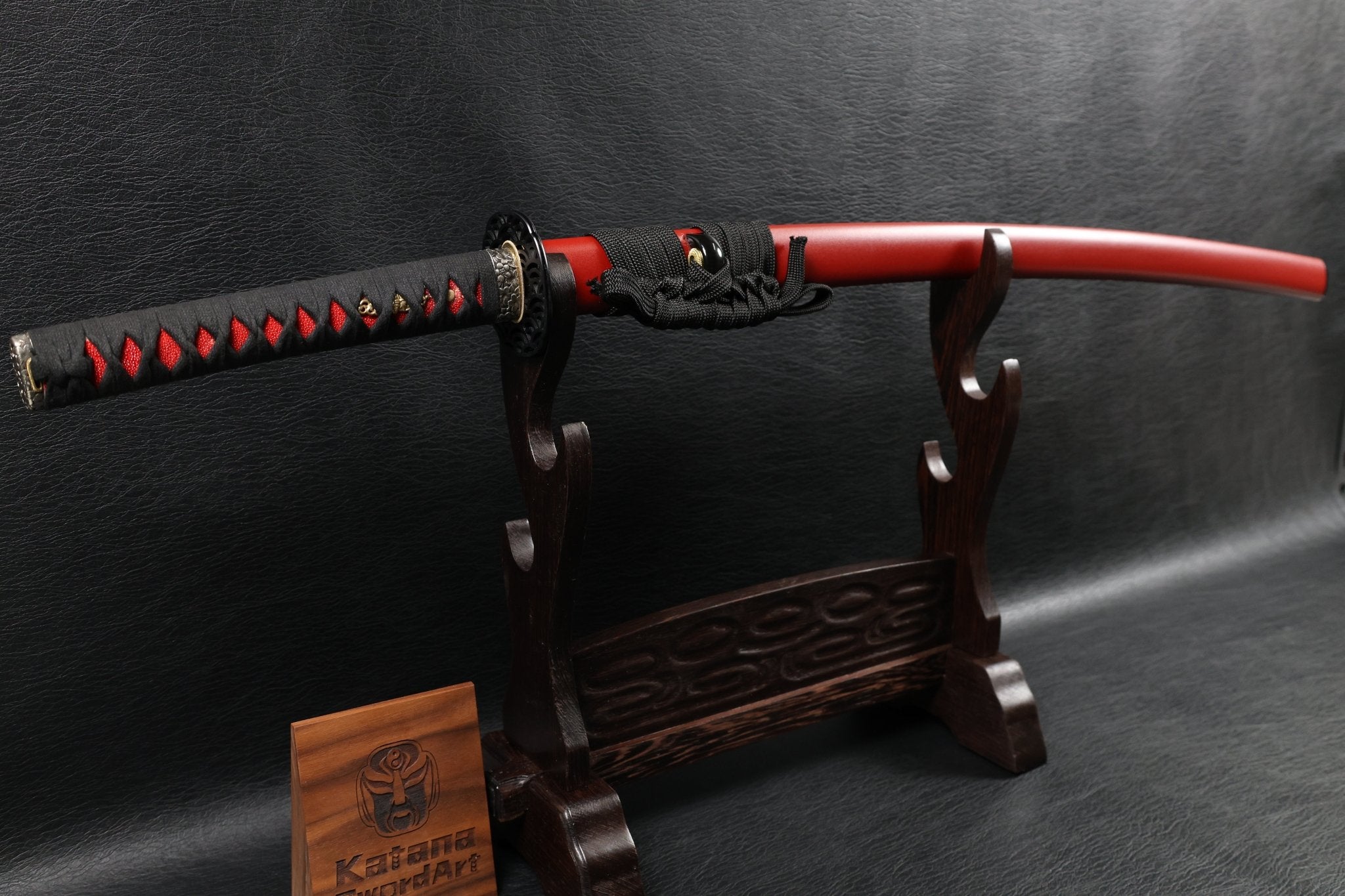 Katana ScarletBloom T10 Clay Tempered Blade with Red Ishime Saya | KSA Huo | KSA Katana For Sale 2026