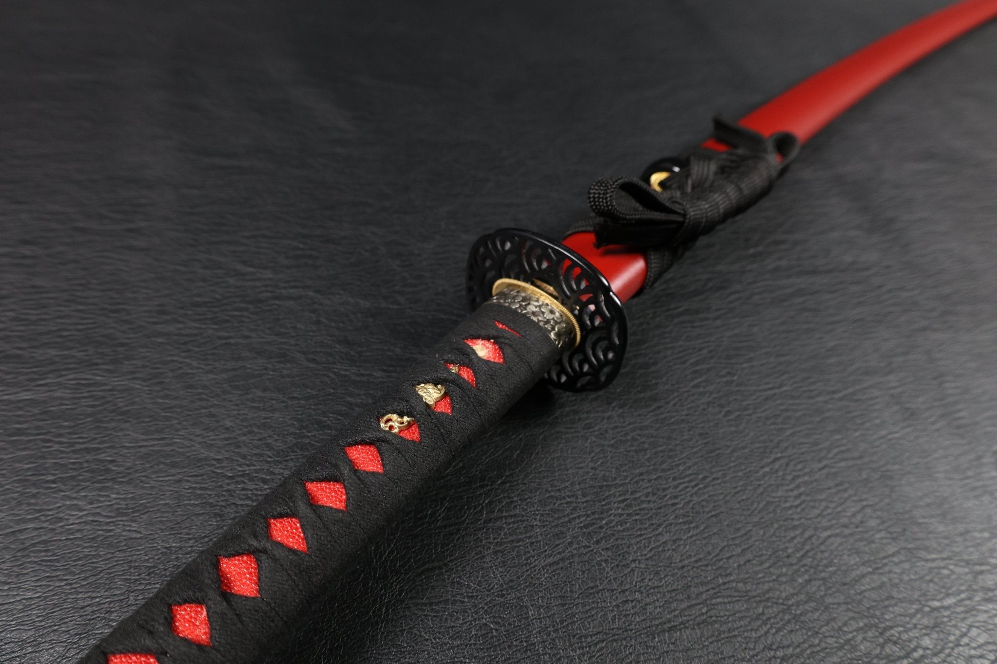 Katana ScarletBloom T10 Clay Tempered Blade with Red Ishime Saya | KSA Huo | KSA Katana For Sale 2026