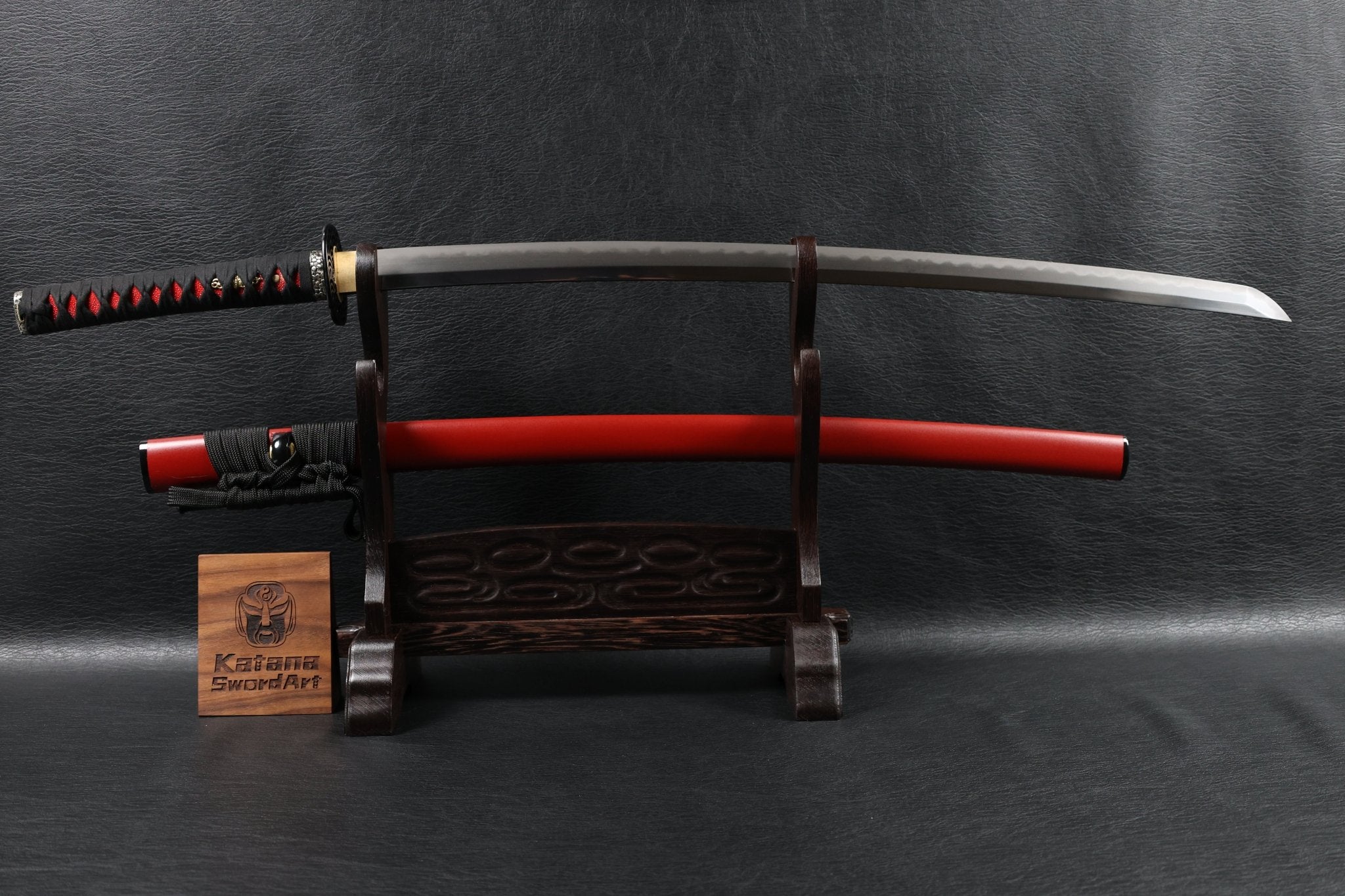Katana ScarletBloom T10 Clay Tempered Blade with Red Ishime Saya | KSA Huo | KSA Katana For Sale 2026