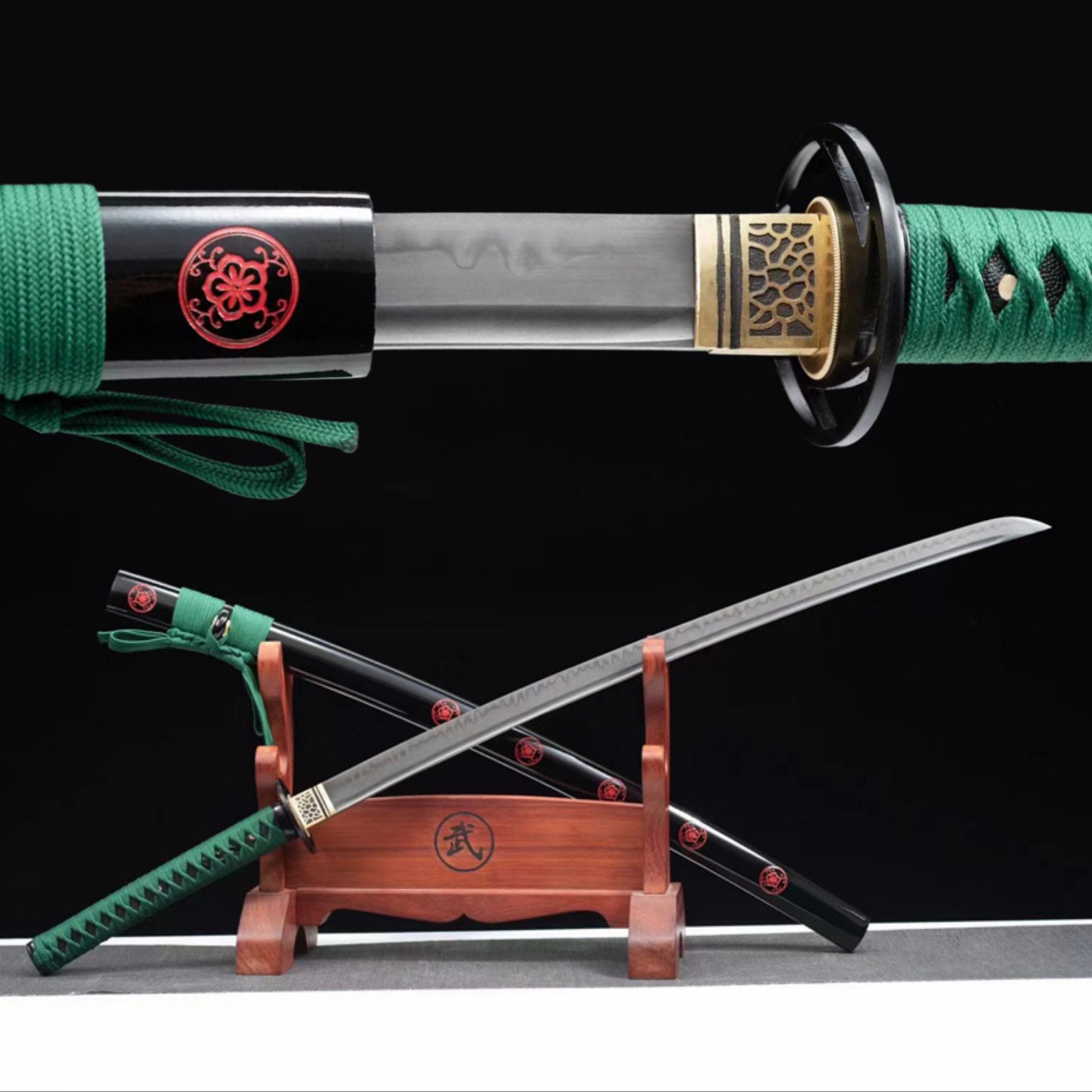 Katana Huolian T10 Clay Tempered Green Tsuka Ito 火蓮 | KatanaSwordArt Katana For Sale 2025