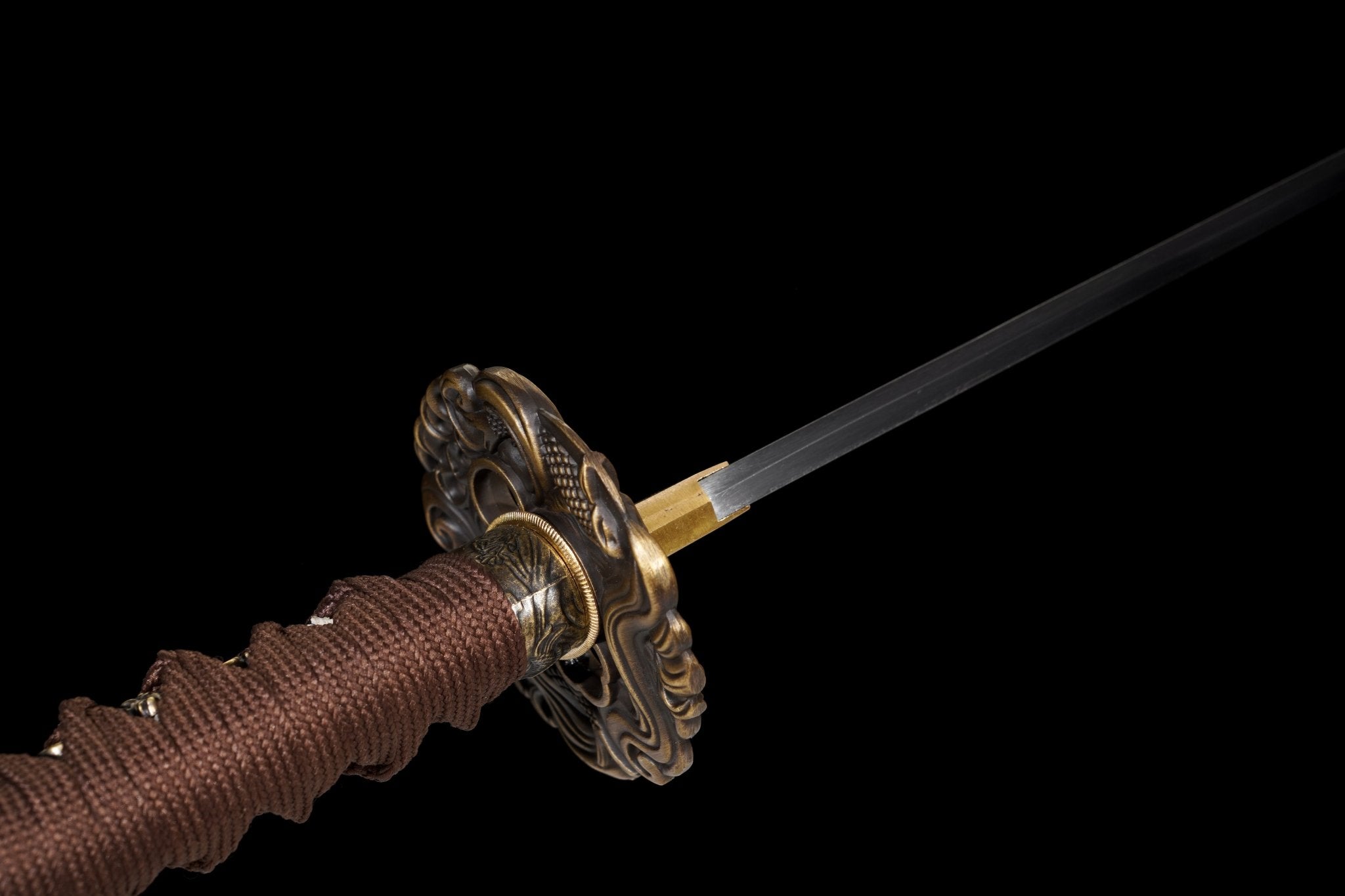 Katana Koi Surge Black and Gold Lacquered Saya Genuine Rayskin 鲤波 | KatanaSwordArt Katana For Sale 2025