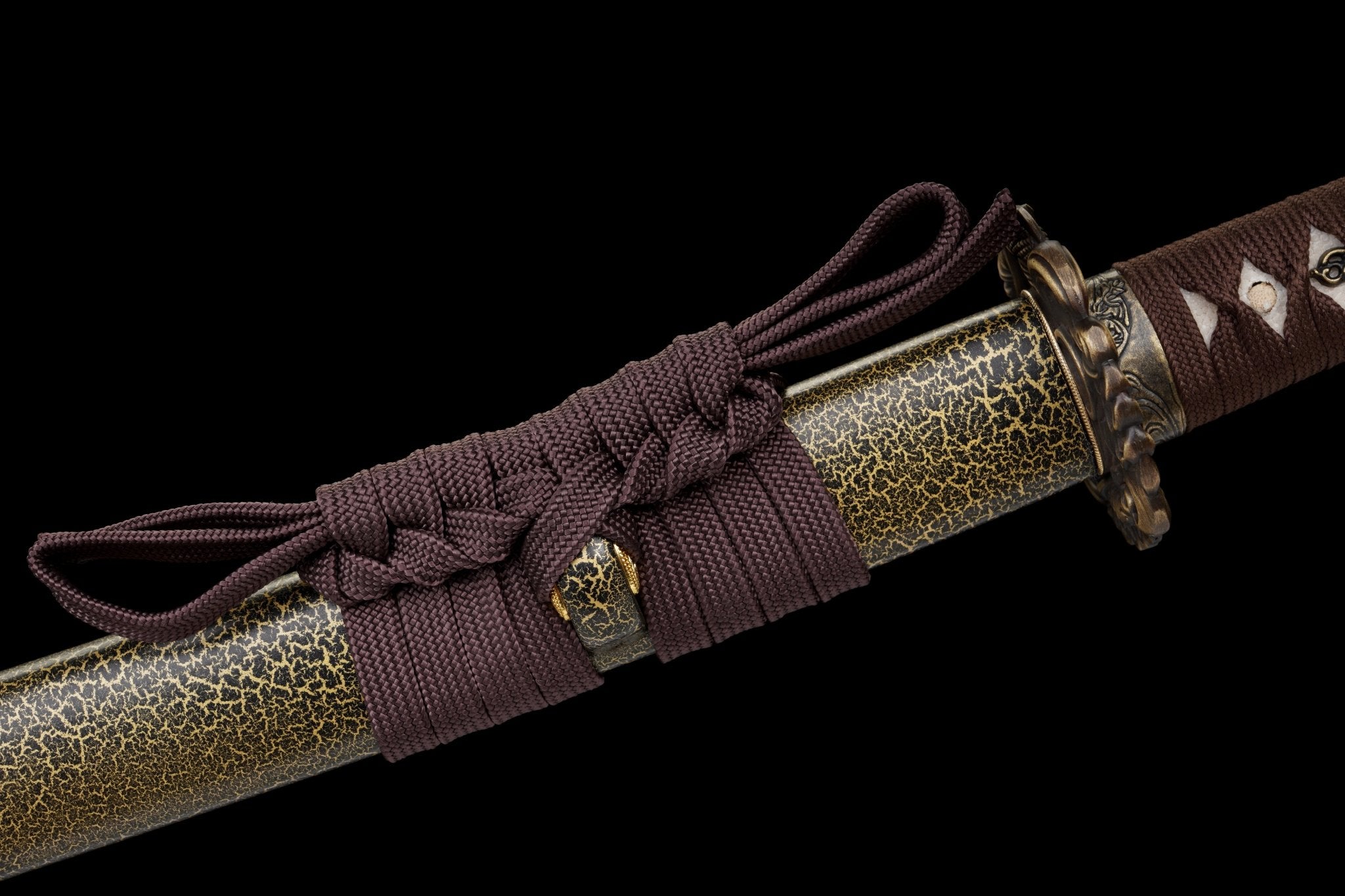 Katana Koi Surge Black and Gold Lacquered Saya Genuine Rayskin 鲤波 | KatanaSwordArt Katana For Sale 2025