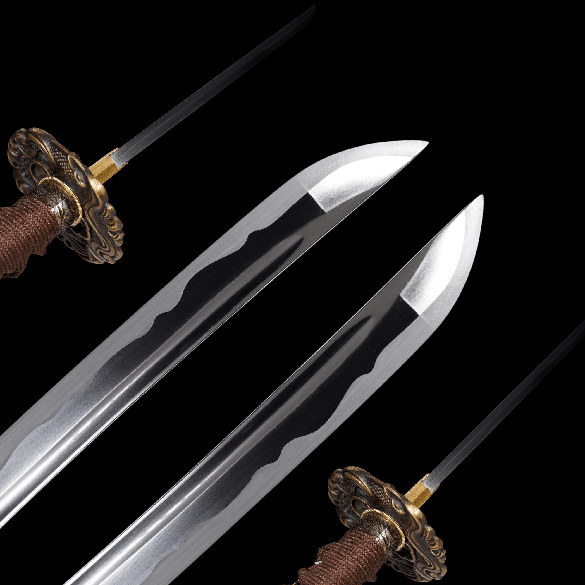 Katana Koi Surge Black and Gold Lacquered Saya Genuine Rayskin 鲤波 | KatanaSwordArt Katana For Sale 2025