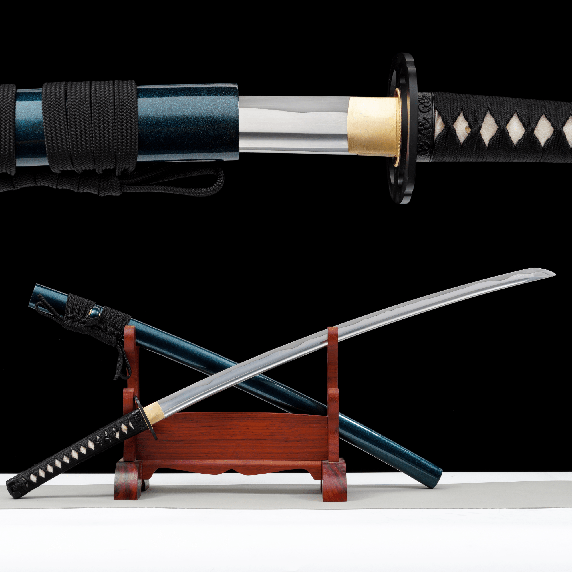 Katana Midnight Tide Blue Lacquer Saya Genuine Rayskin 暮潮 | KatanaSwordArt Katana For Sale 2025
