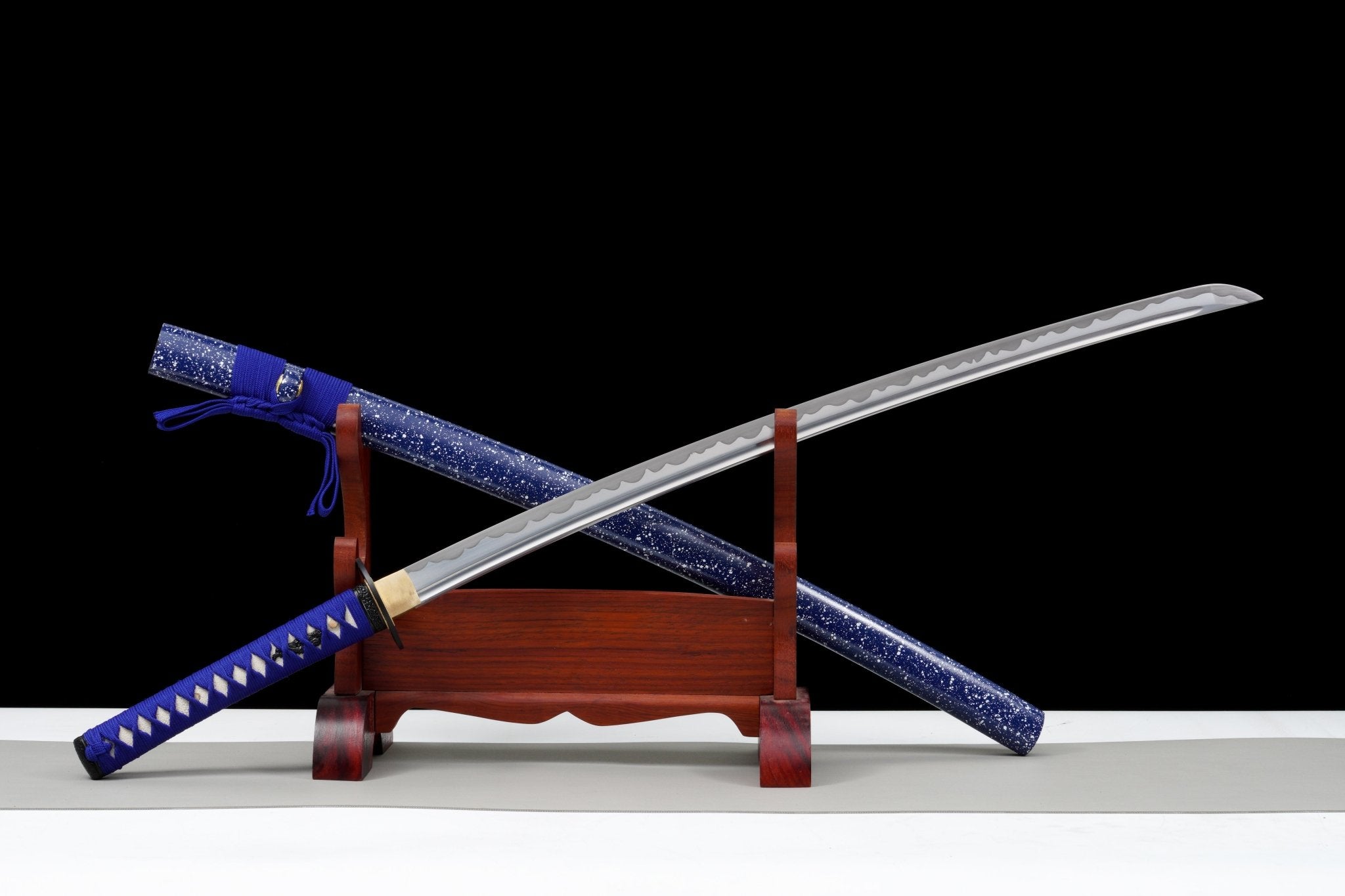 Katana Night Sky Blue Lacquer Saya Genuine Rayskin 星瀚 | KatanaSwordArt Katana For Sale 2025