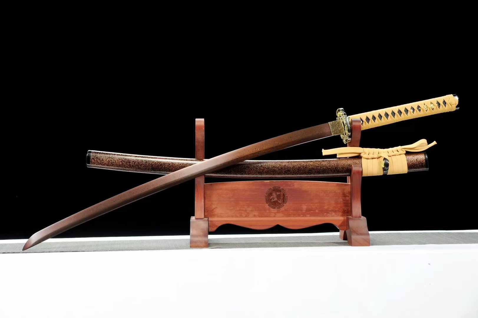 Katana QianQiu Damascus Folded Steel Red Blade 千秋 | KatanaSwordArt Katana For Sale 2025