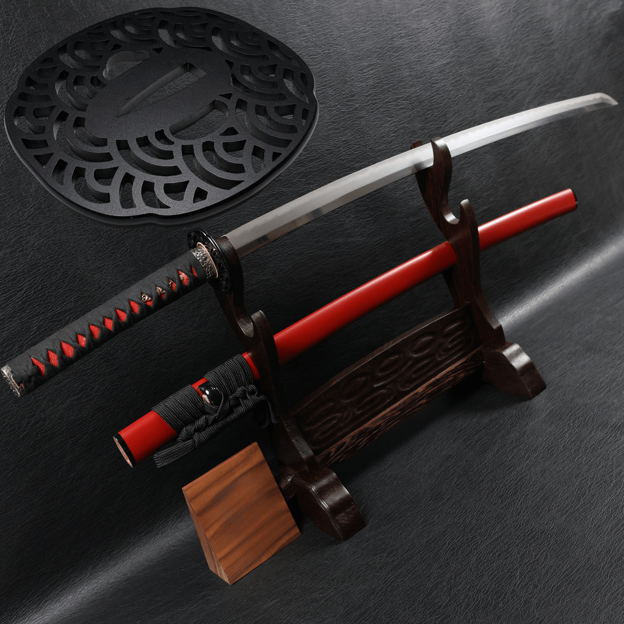 Katana ScarletBloom T10 Clay Tempered Blade with Red Ishime Saya | KSA Huo | KatanaSwordArt Katana For Sale 2025