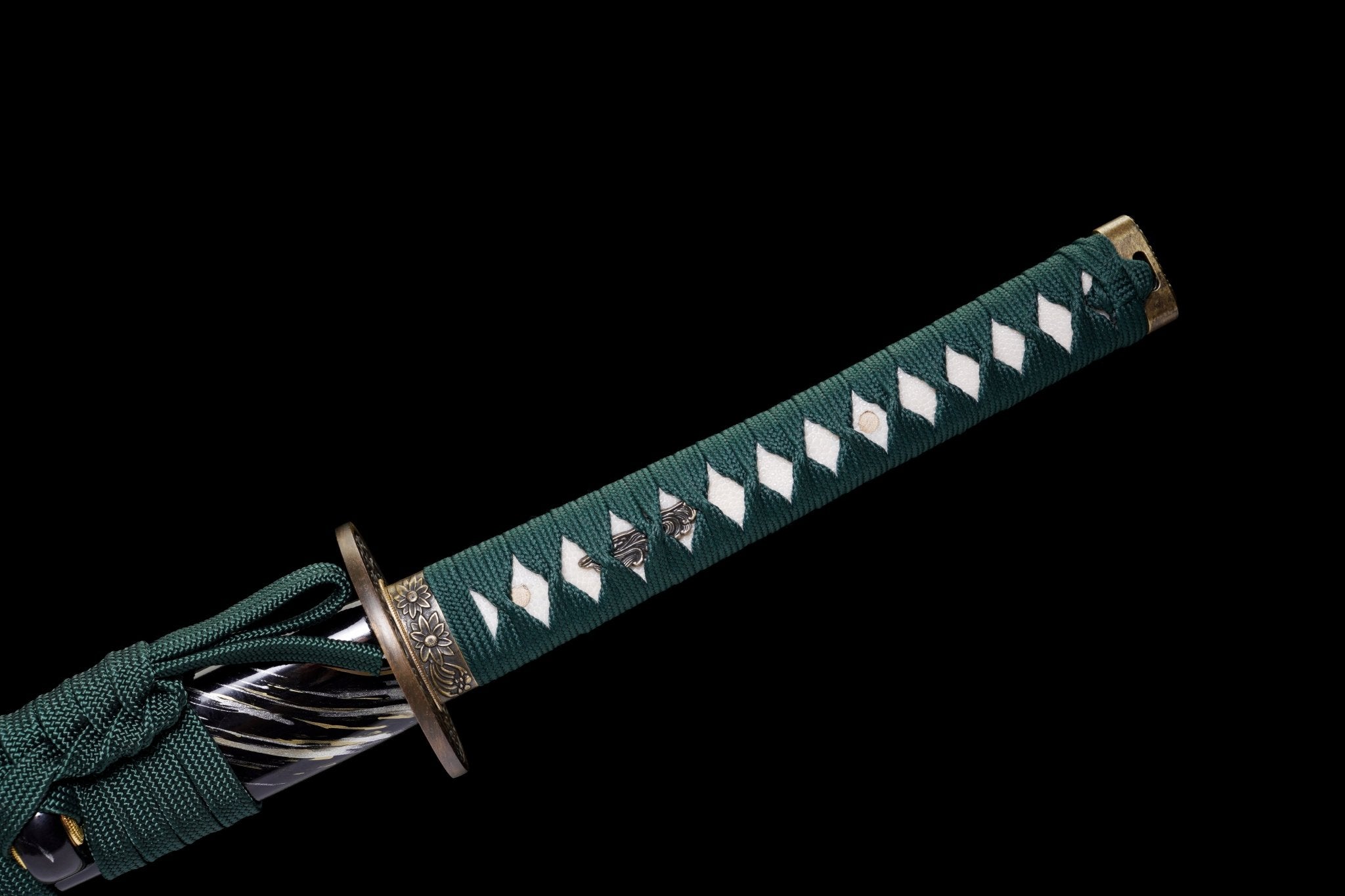 Katana Verdant Vines Black Brushstroke Saya Genuine Rayskin 翠唐草 | KatanaSwordArt Katana For Sale 2025