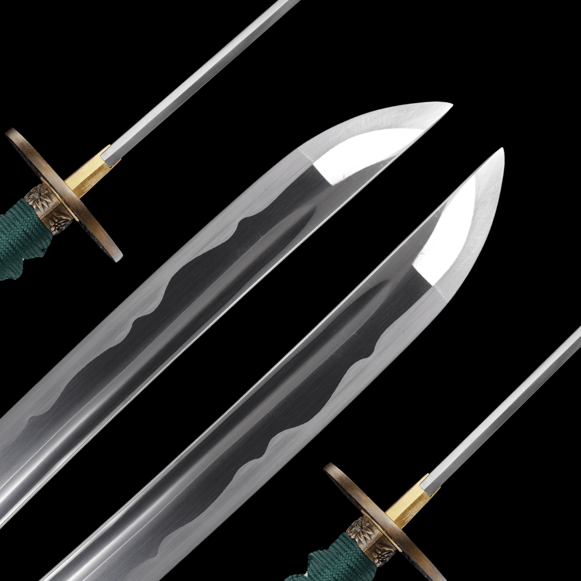 Katana Verdant Vines Black Brushstroke Saya Genuine Rayskin 翠唐草 | KatanaSwordArt Katana For Sale 2025