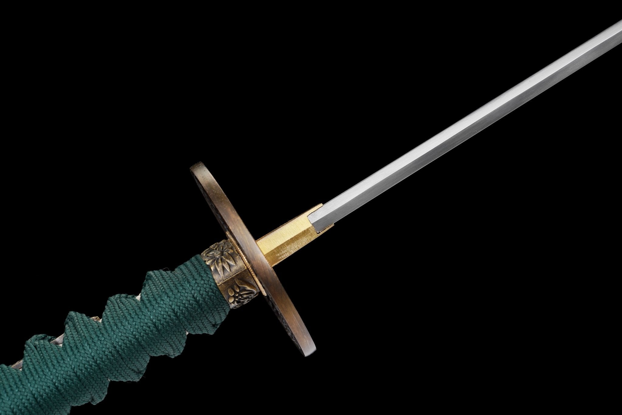 Katana Verdant Vines Black Brushstroke Saya Genuine Rayskin 翠唐草 | KatanaSwordArt Katana For Sale 2025