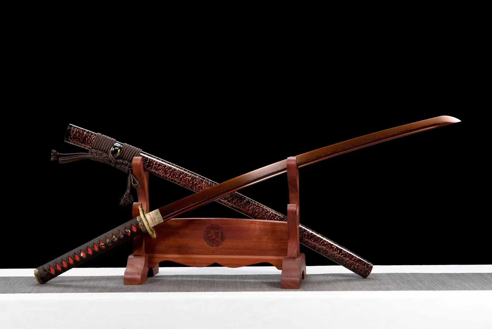 Katana YanYu Damascus Folded Red Blade 炎獄 | KatanaSwordArt Katana For Sale 2025