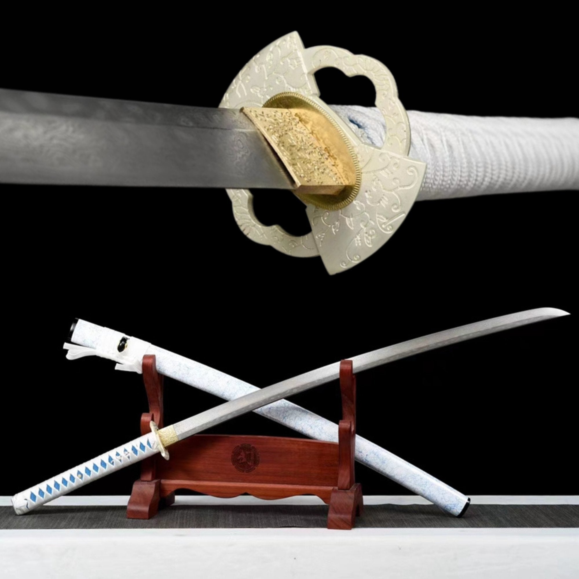 Katana Yeyu Damascus Folded White 夜羽 | KatanaSwordArt Katana For Sale 2025