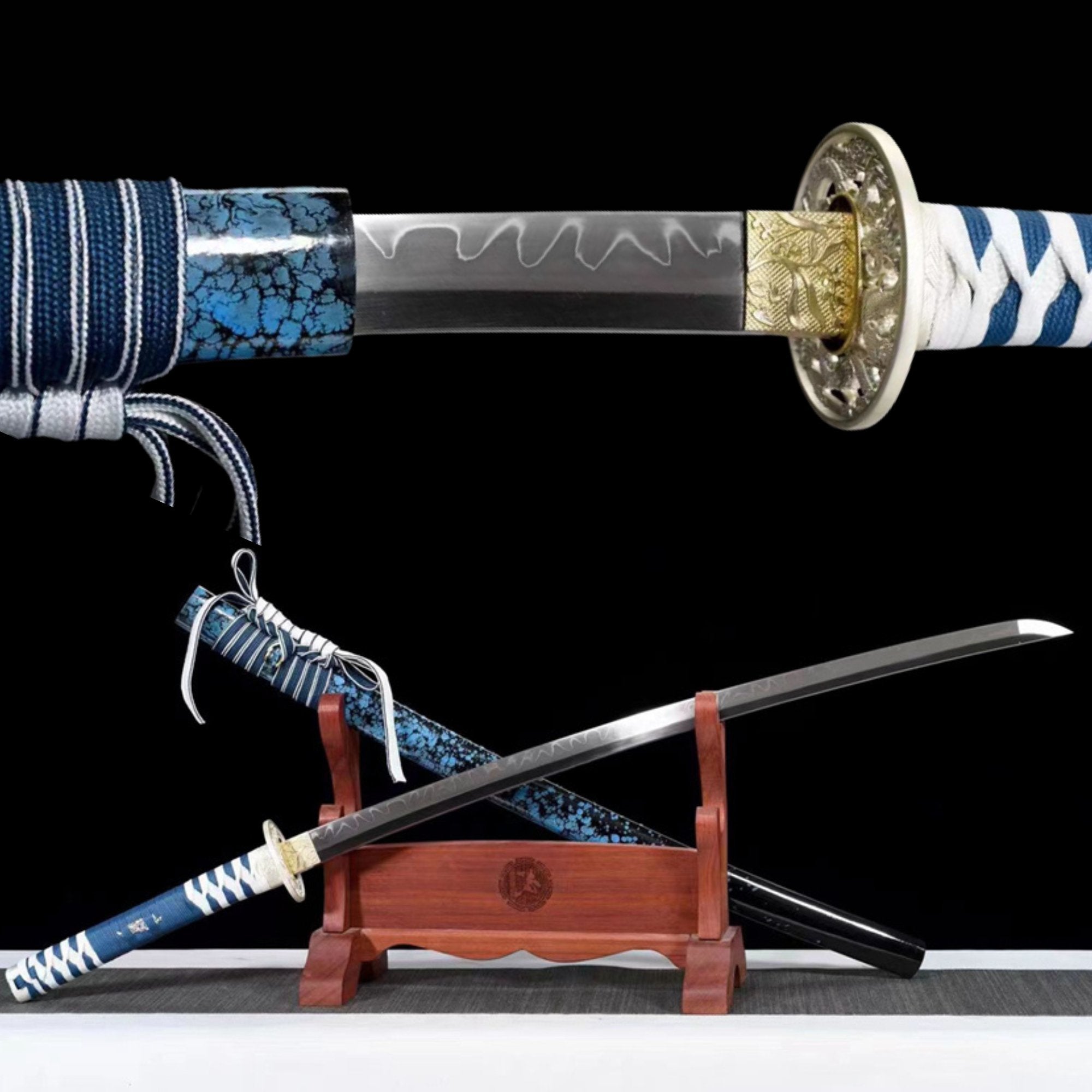 Katana Yingmei T10 Clay Tempered Blue Saya 影魅 | KatanaSwordArt Katana For Sale 2025