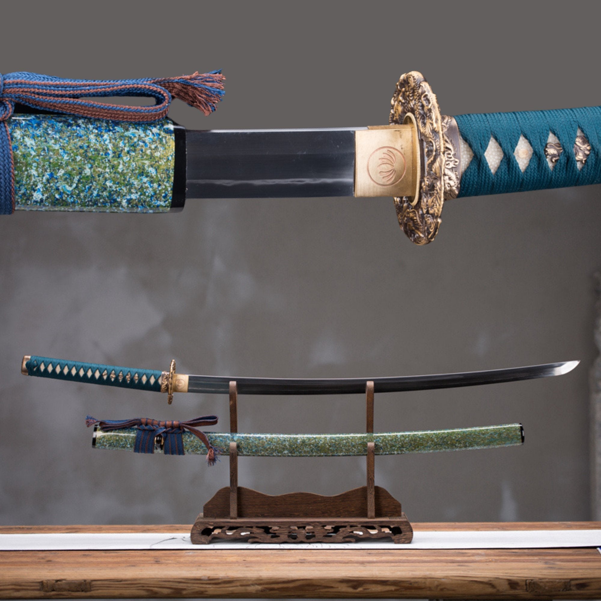 Katana Zhishao T10 Clay Tempered Dragon Tsuba 直燒 | KatanaSwordArt Katana For Sale 2025