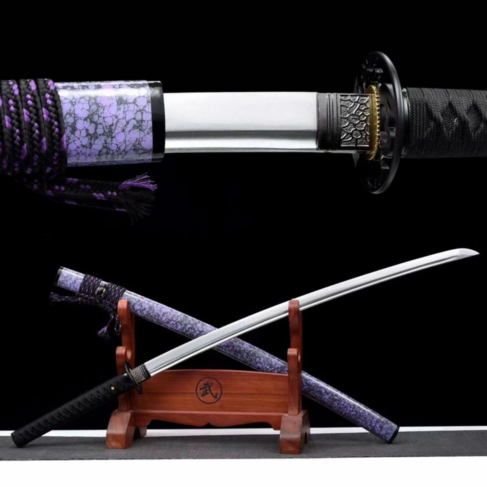 Australia Katana ZiQi Spring Steel Purple Saya 紫氣 | Hand-forged