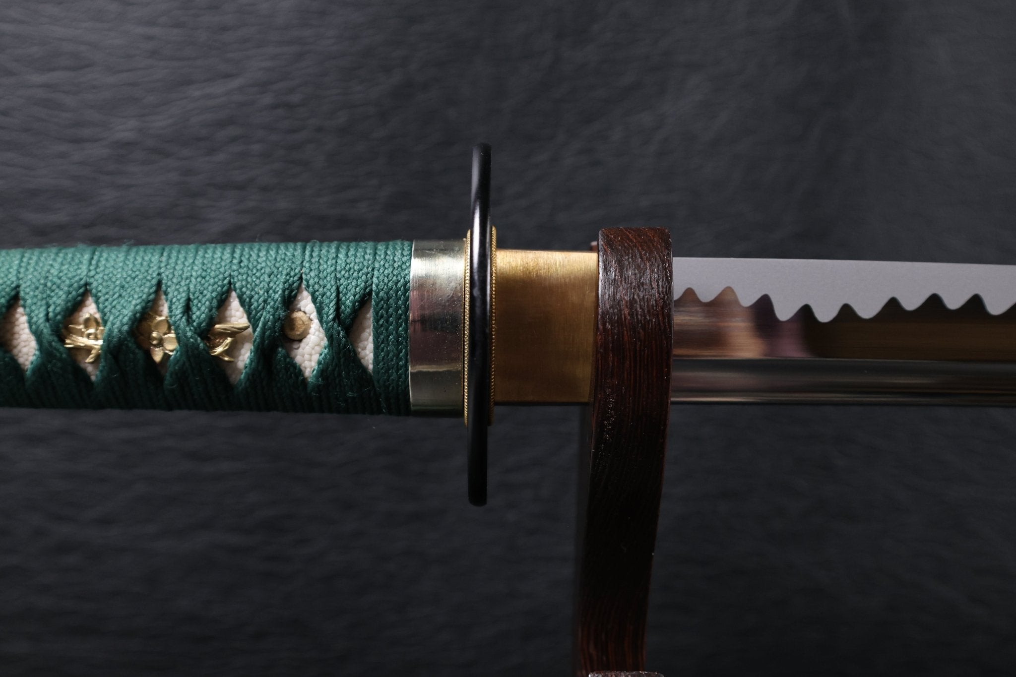 KSA Qing – EmeraldMist Katana Spring Steel with Chōji Midare Hamon | KatanaSwordArt Katana For Sale 2025