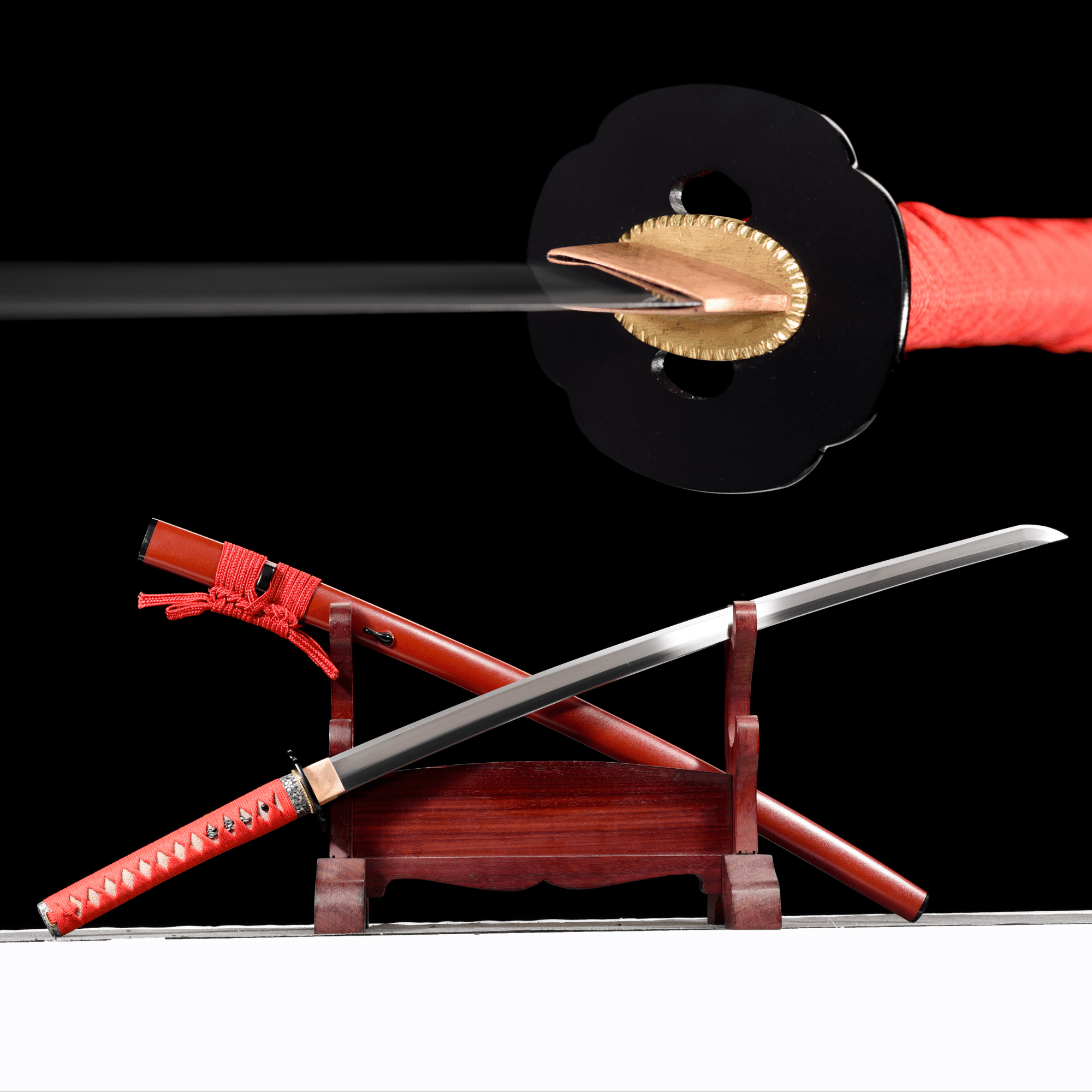 Performance Katana Crimson Edge High Carbon Clay Tempered Red Saya 緋刃 | KatanaSwordArt Katana For Sale 2025
