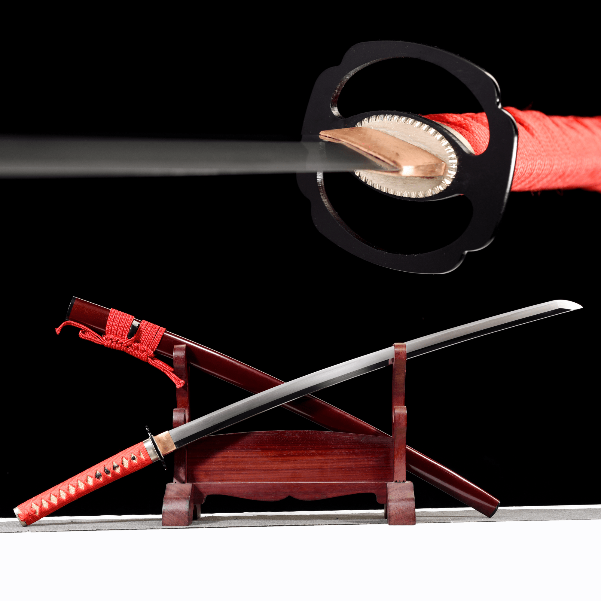 Performance Katana Crimson Flame High Carbon Clay Tempered Red Saya 紅焰 | KatanaSwordArt Katana For Sale 2025