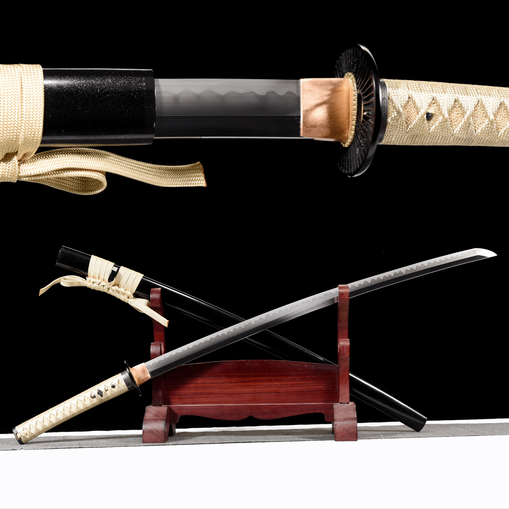 Performance Katana Golden Horizon High Carbon Clay Tempered Black Saya 金霞 | KatanaSwordArt Katana For Sale 2025