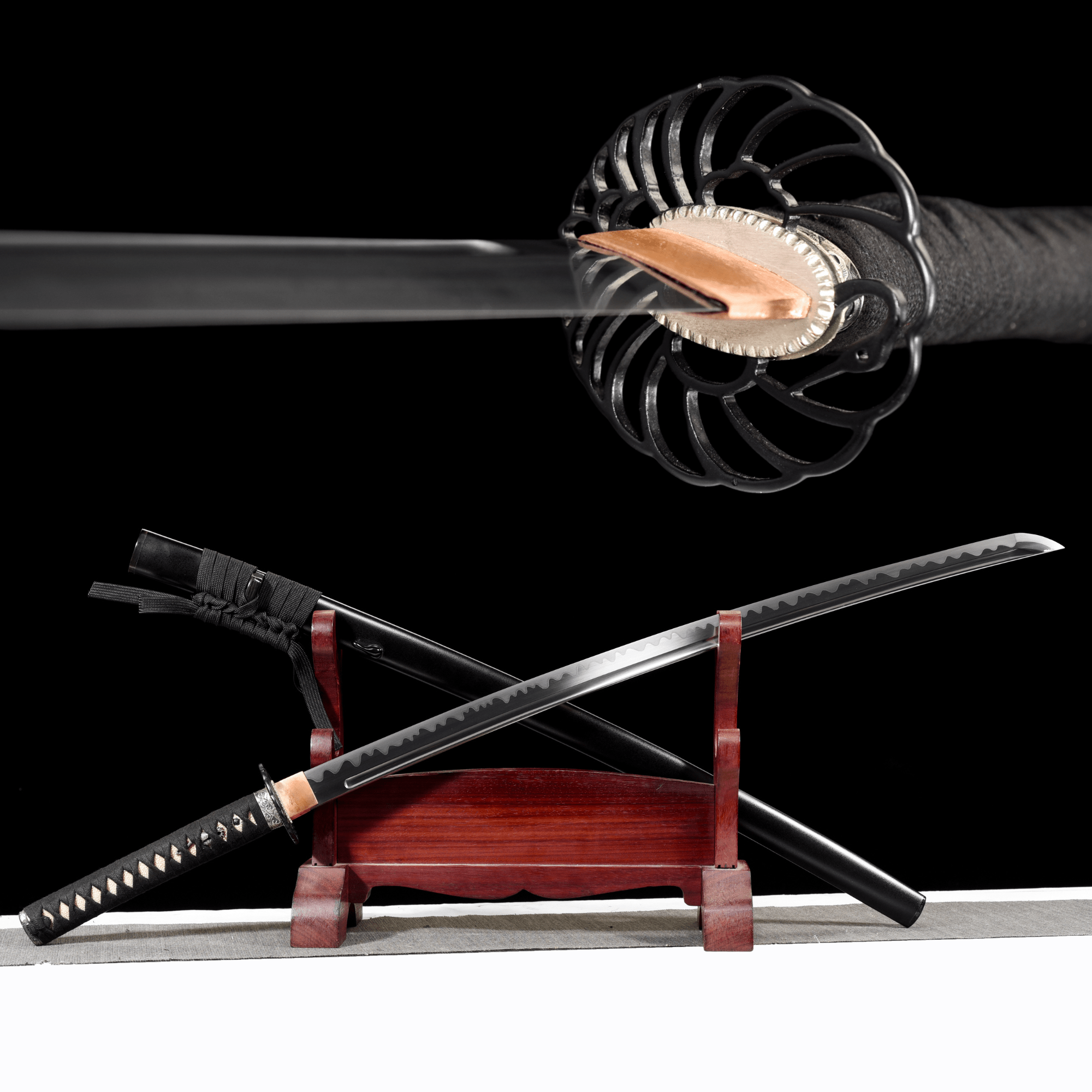 Performance Katana Midnight Surge Spring Steel Black Saya 黒潮 | KatanaSwordArt Katana For Sale 2025