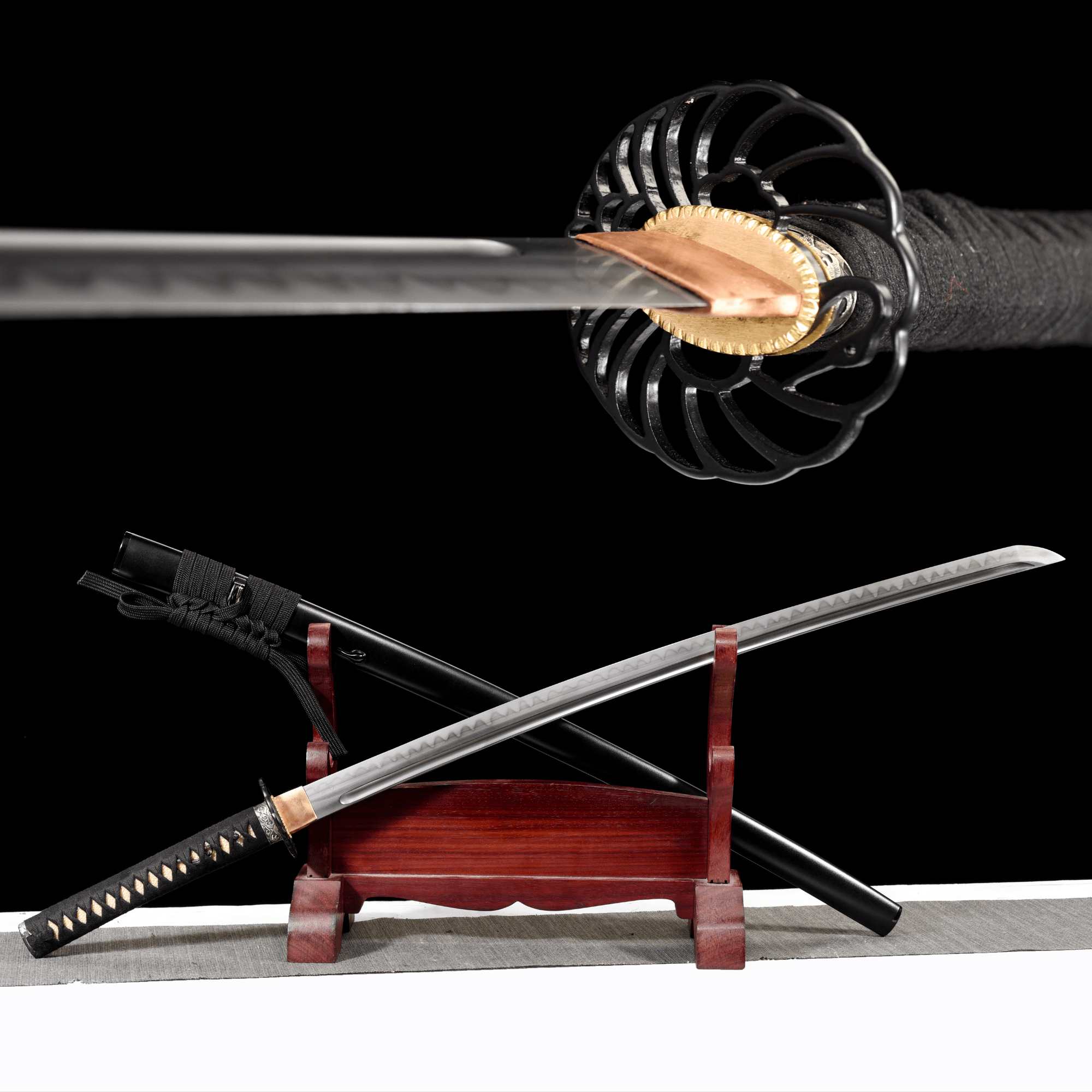 Performance Katana Midnight Wave High Carbon Clay Tempered Black Saya 黒浪 | KatanaSwordArt Katana For Sale 2025