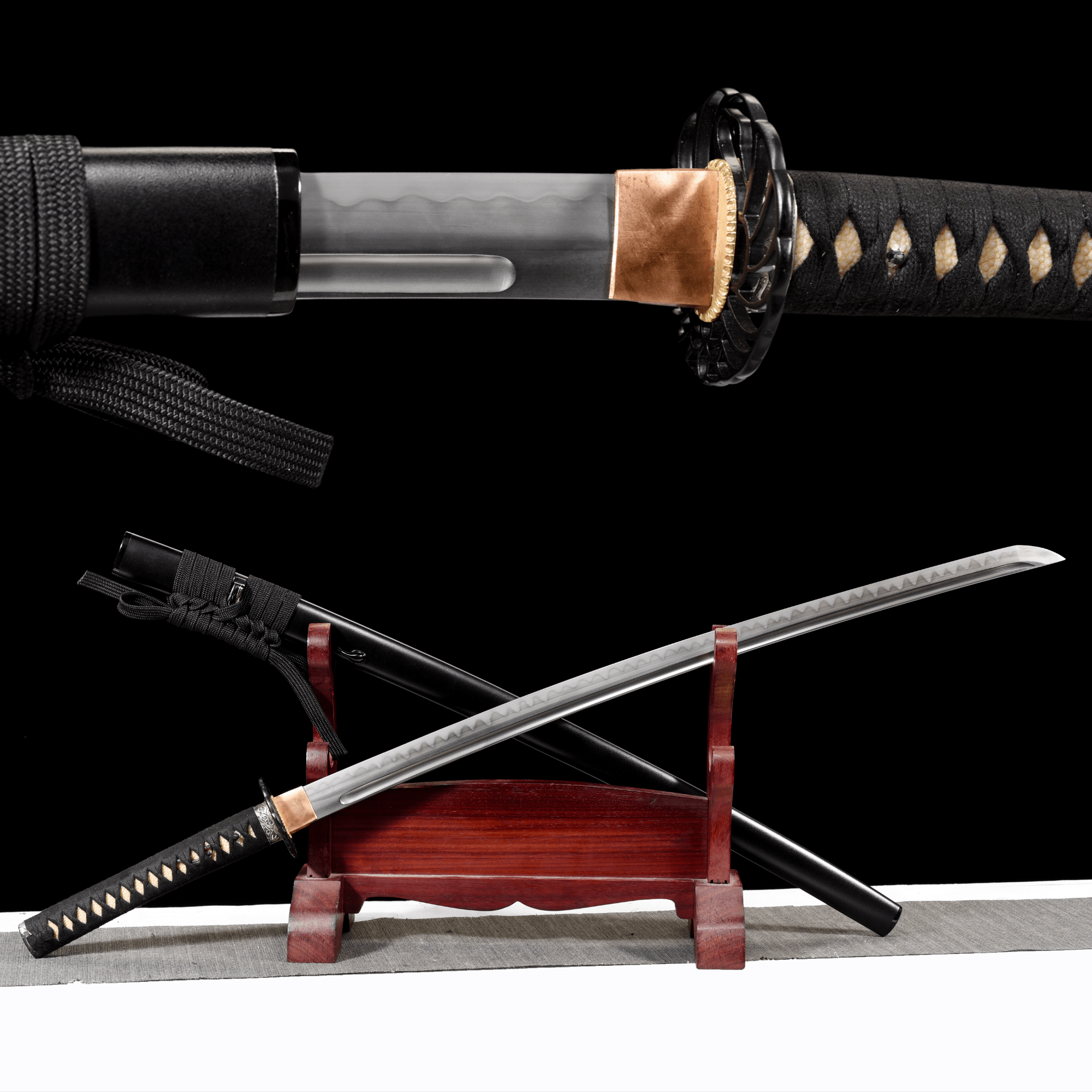 Performance Katana Midnight Wave High Carbon Clay Tempered Black Saya 黒浪 | KatanaSwordArt Katana For Sale 2025