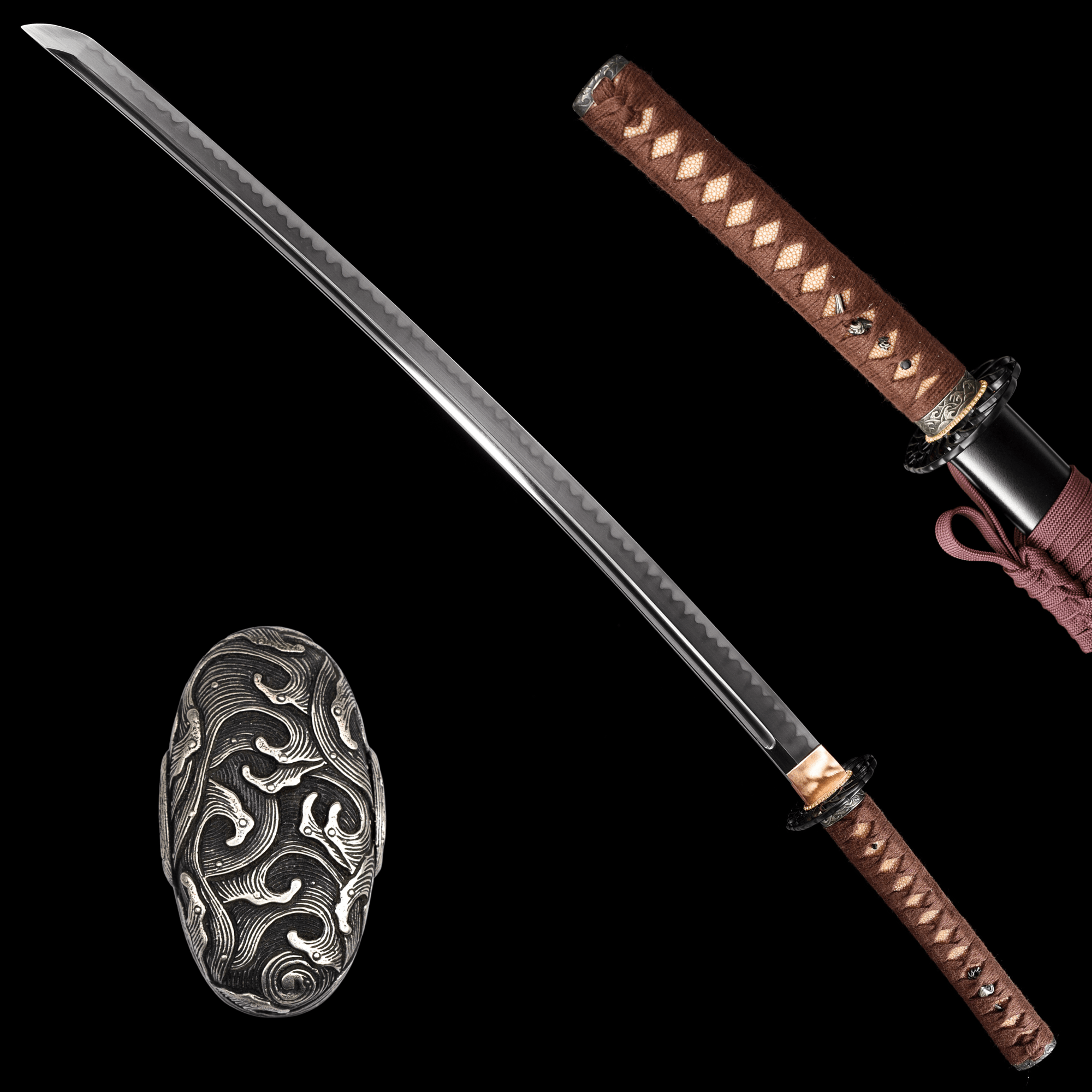 Performance Katana Silent Wave High Carbon Clay Tempered Black Saya 靜浪 | KatanaSwordArt Katana For Sale 2025