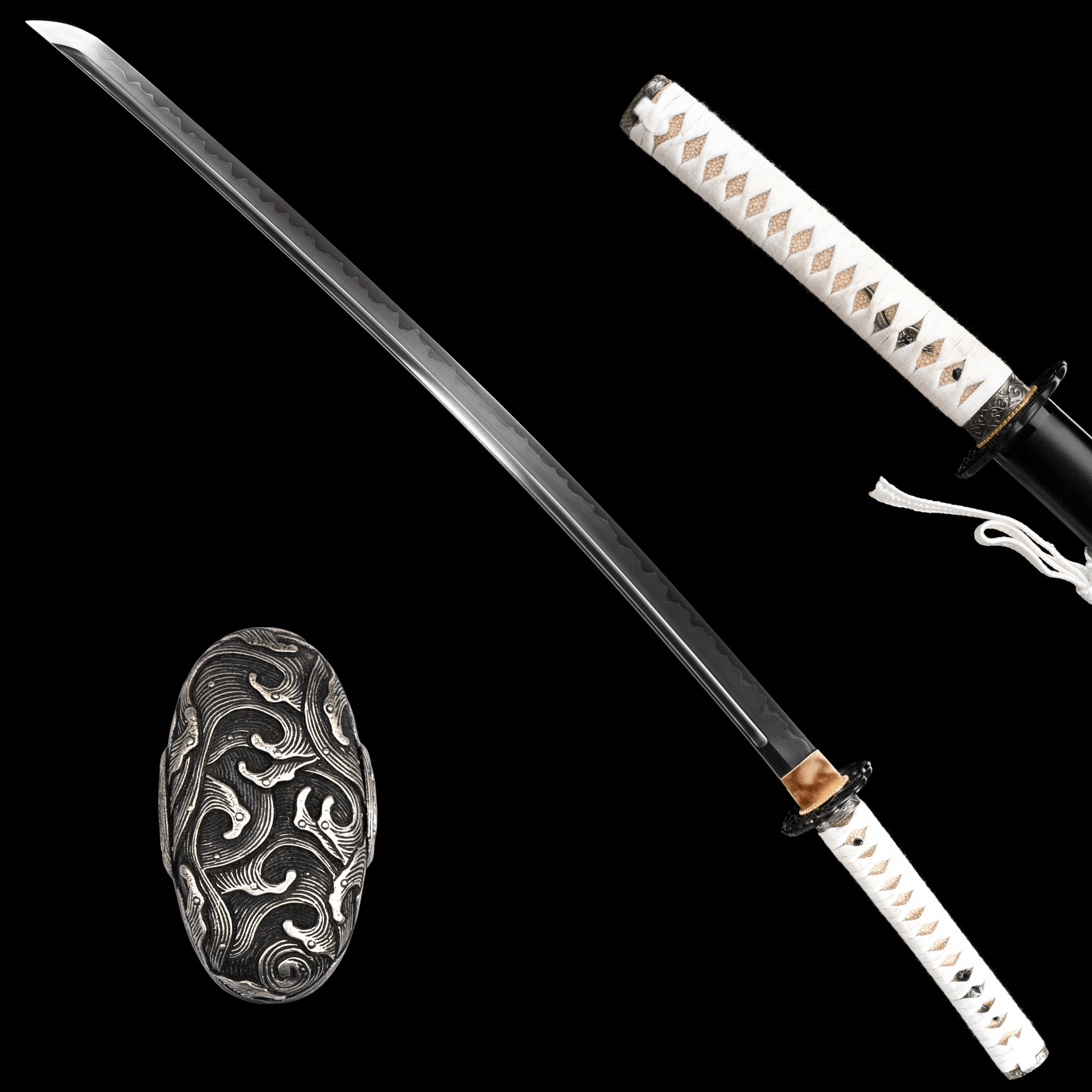 Performance Katana Snow Petal High Carbon Clay Tempered Black Saya 雪花 | KatanaSwordArt Katana For Sale 2025