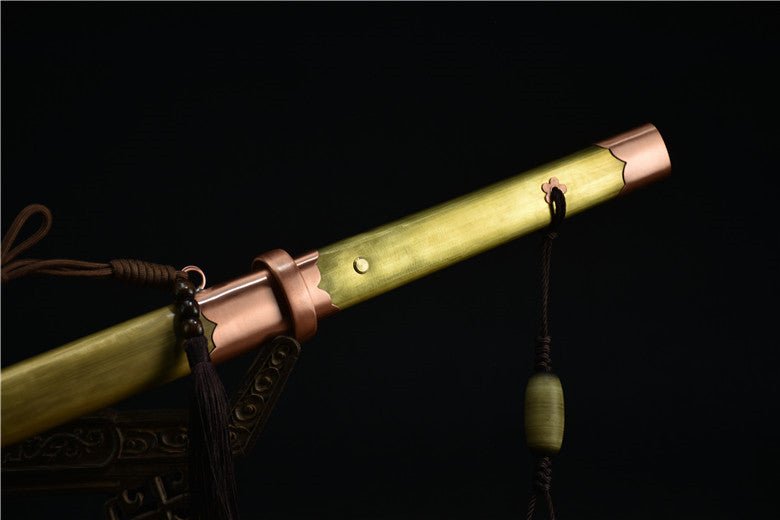 Tang Dao Datang Damascus Folded Brass Scabbard 大唐 For Sale | KatanaSwordArt Japanese Katana