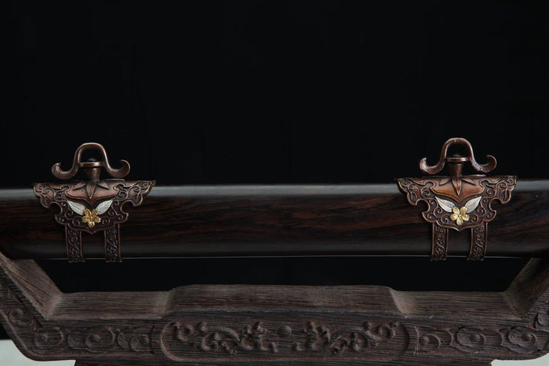 Tang Dao Ying Damascus Folded Clay Tempered Ebony Wood Scabbard 櫻 For Sale | KatanaSwordArt Japanese Katana