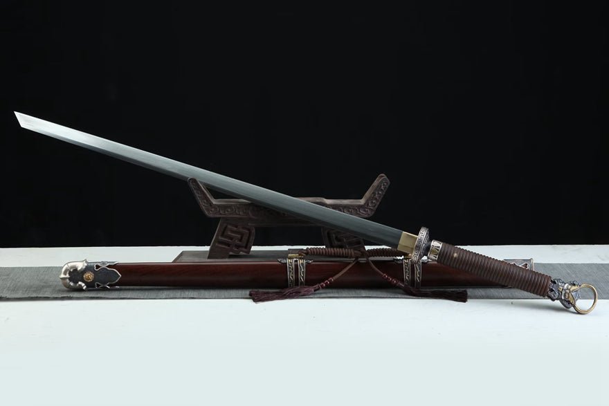 Tang Dao Yuhuan Damascus Folded Clay Tempered Rosewood Scabbard 玉環 | KatanaSwordArt Dao For Sale