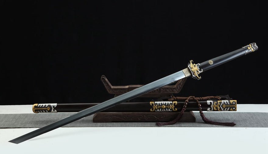 Tang Dao Zhonghua Damascus Folded Clay Tempered Ebony Wood Scabbard 中華 | KatanaSwordArt Dao For Sale