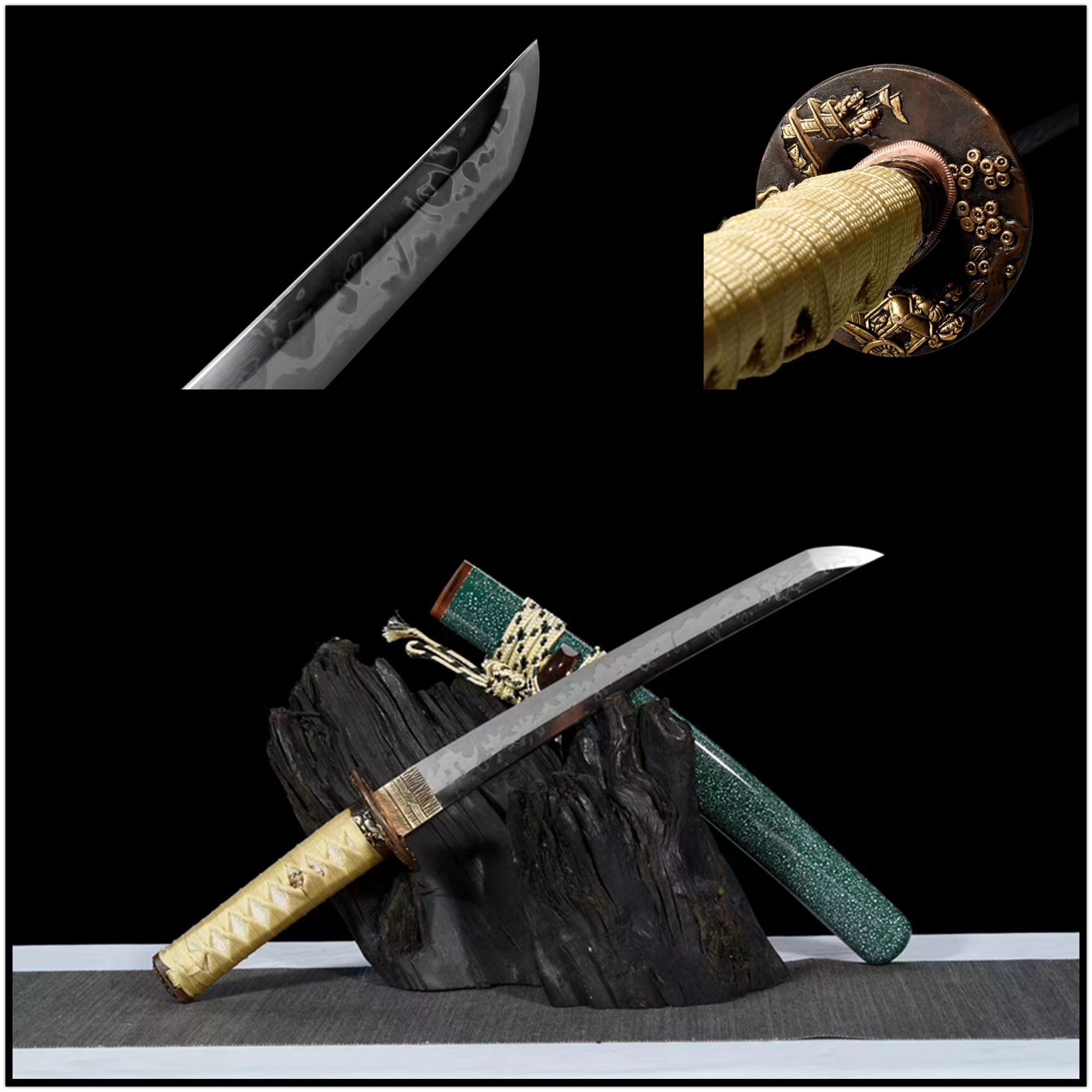 Tanto Sword JiangChuan T10 Clay Tempered Green 江川 | KatanaSwordArt Tanto For Sale 2025