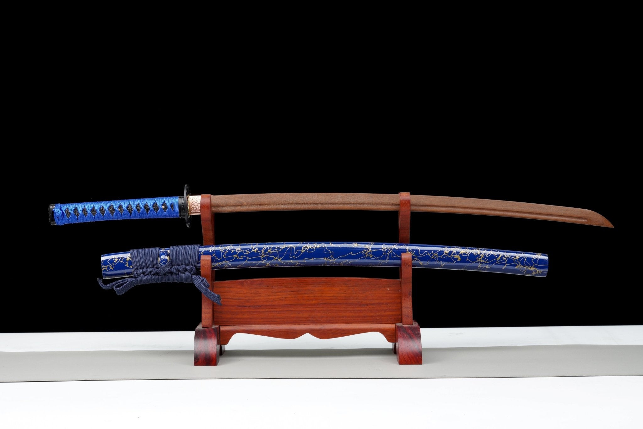 Wooden Katana Azure Flowing Blue Saya 蒼流 | KatanaSwordArt Wooden Katana For Sale 2025